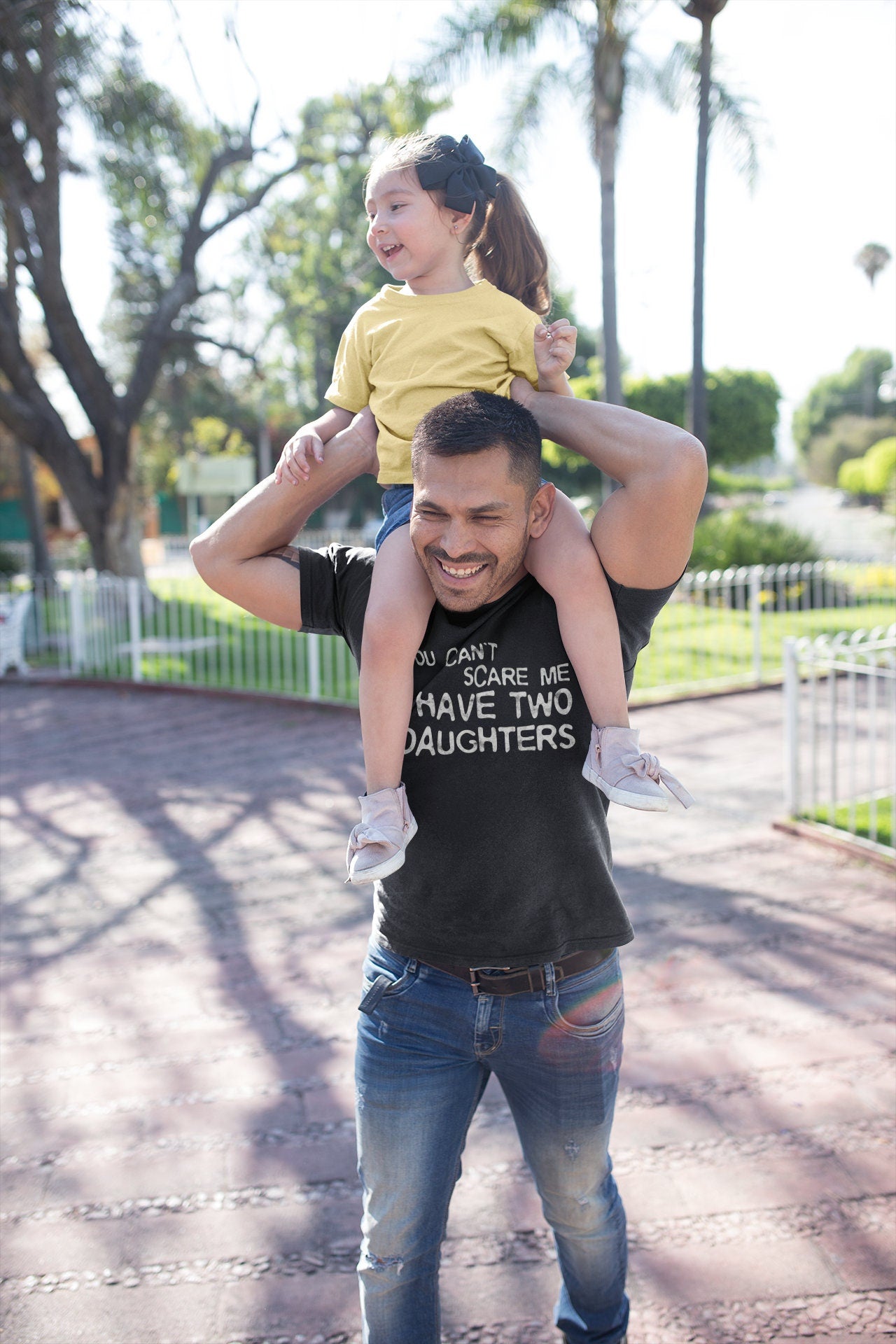 You Can't Scare Me I Have Two Daughters T-Shirt - Unisex Funny Mens 2 Daughters Dad Shirt - Vintage TShirt for Father's Day Christmas