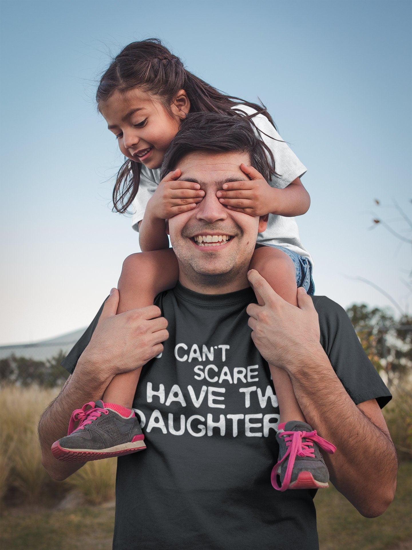 You Can't Scare Me I Have Two Daughters T-Shirt - Unisex Funny Mens 2 Daughters Dad Shirt - Vintage TShirt for Father's Day Christmas