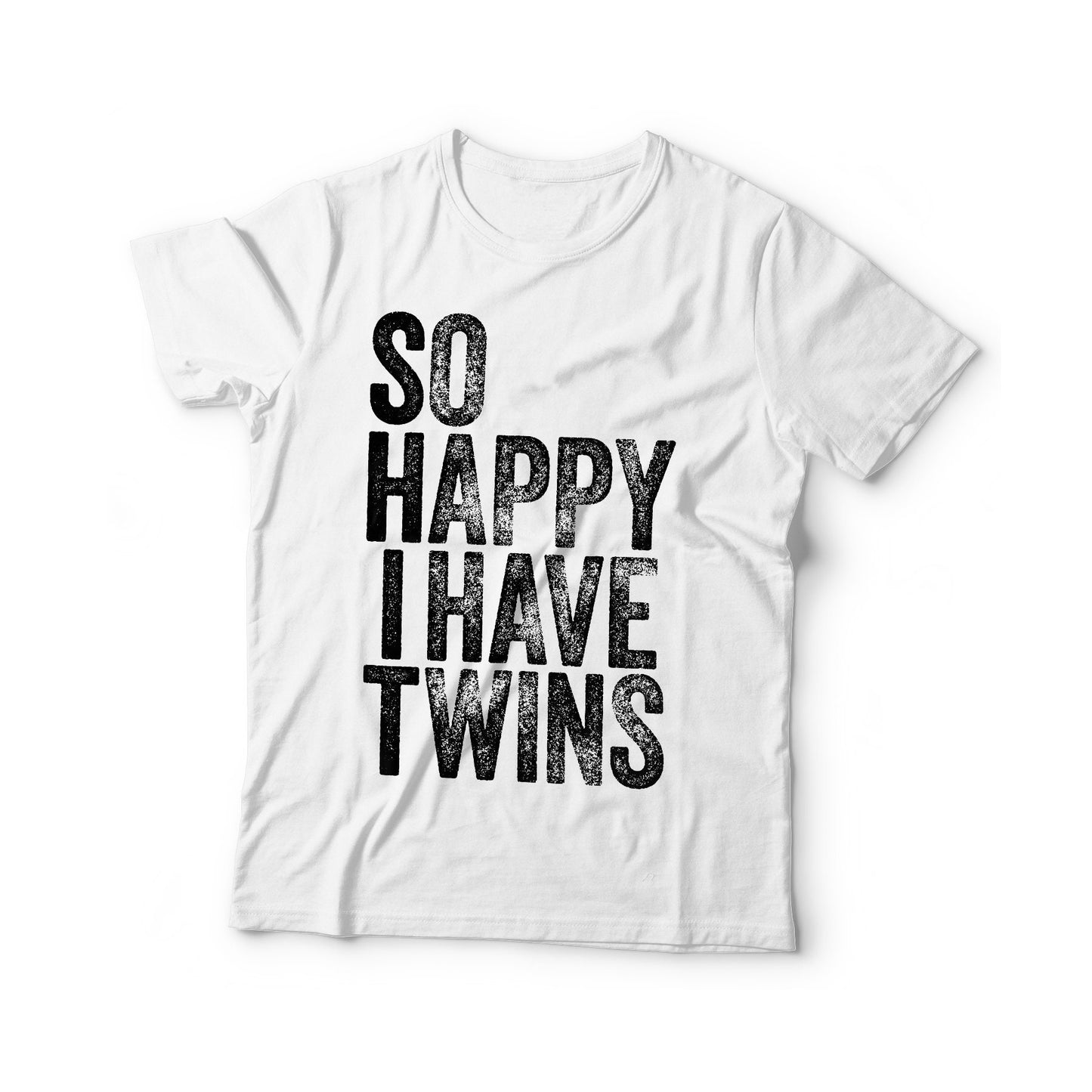 So Happy I Have Twins T-Shirt - Unisex Funny Pregnancy Announcement Shirt - Vintage Mom Dad of Two TShirt for Parent's Day Christmas BDay