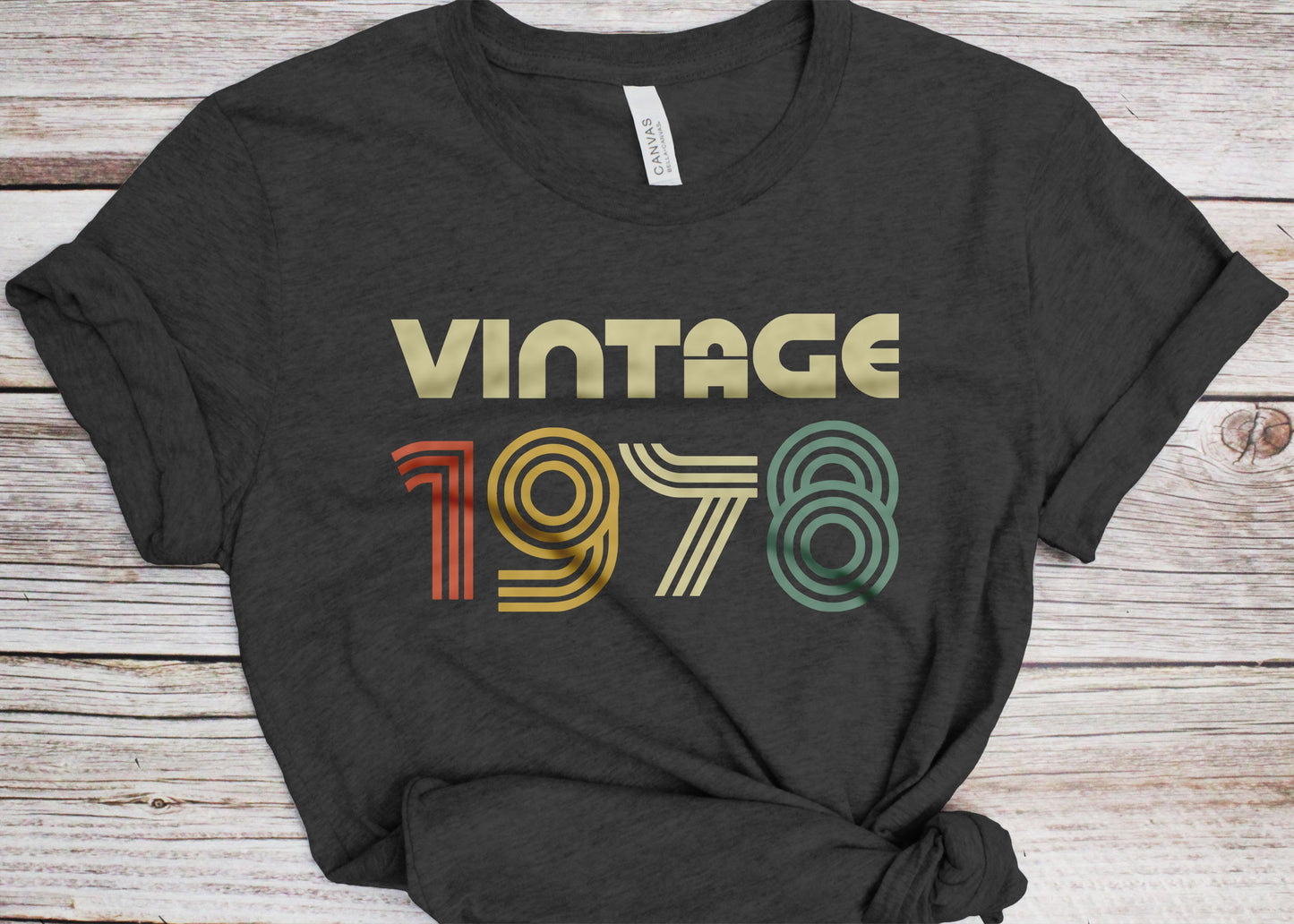Vintage 1978 T-Shirt - Unisex Women Men Funny Retro Font 47th Birthday Shirt - Vintage 1978 Gift TShirt for BDay Party Christmas