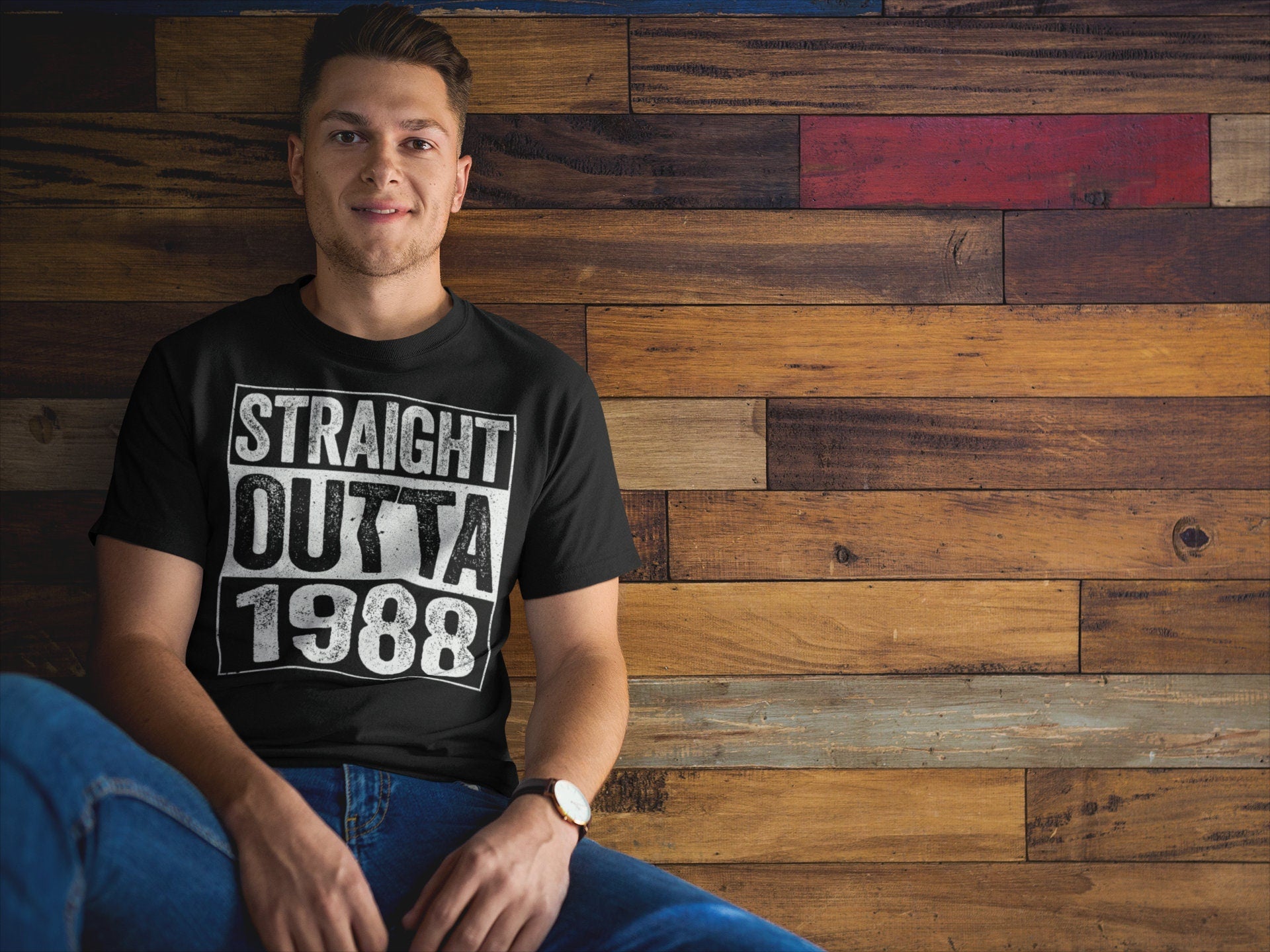 Straight Outta 1988 T-Shirt - Unisex Funny 37 AF Mens 37th Birthday Shirt - Born in 1988 Gift Vintage TShirt for Father's Day Christmas