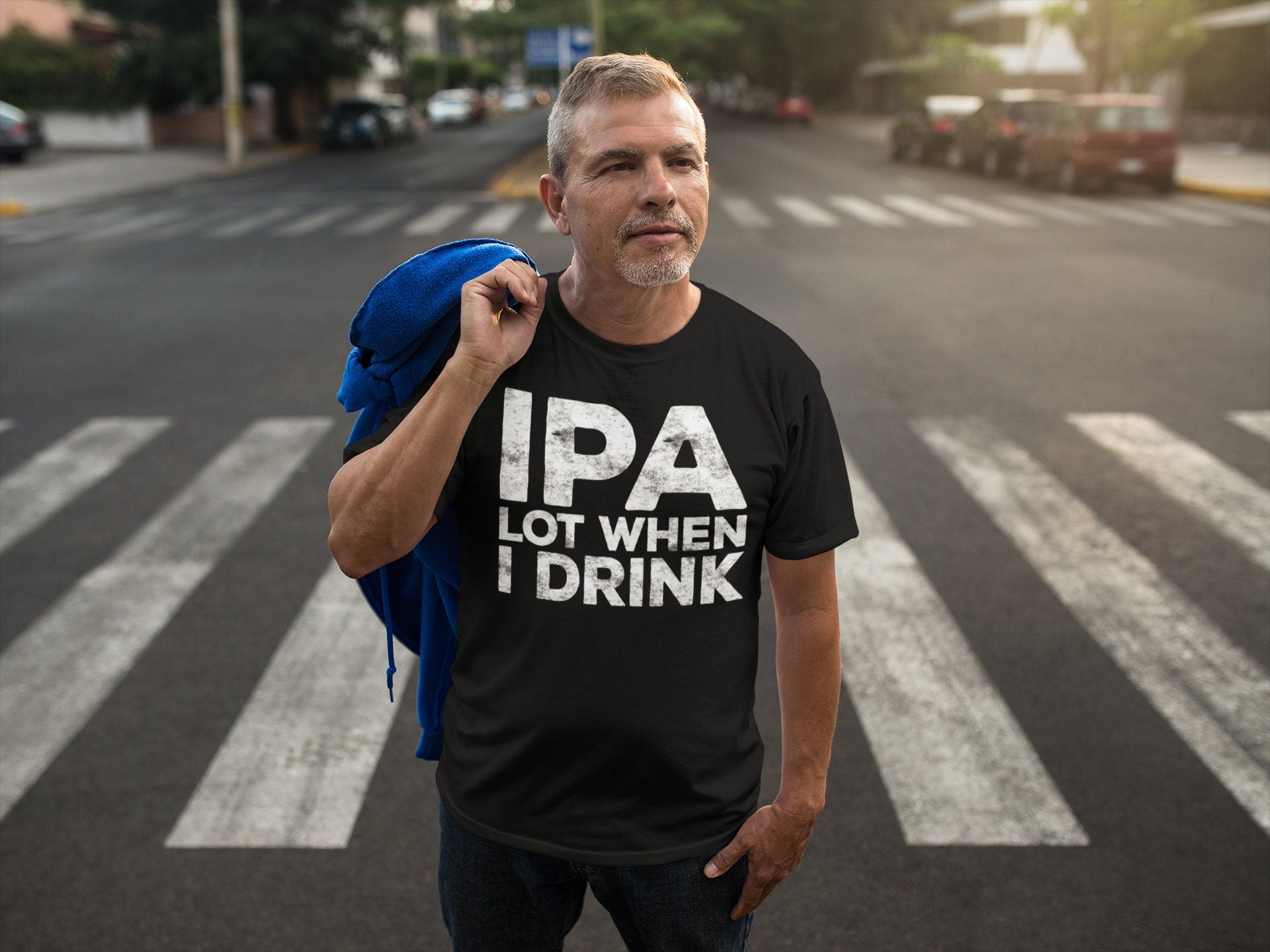 IPA Lot When I Drink T-Shirt - Unisex Funny Mens Drinking Shirt - Vintage Craft Beer TShirt Gift for Father's Day Christmas Birthday