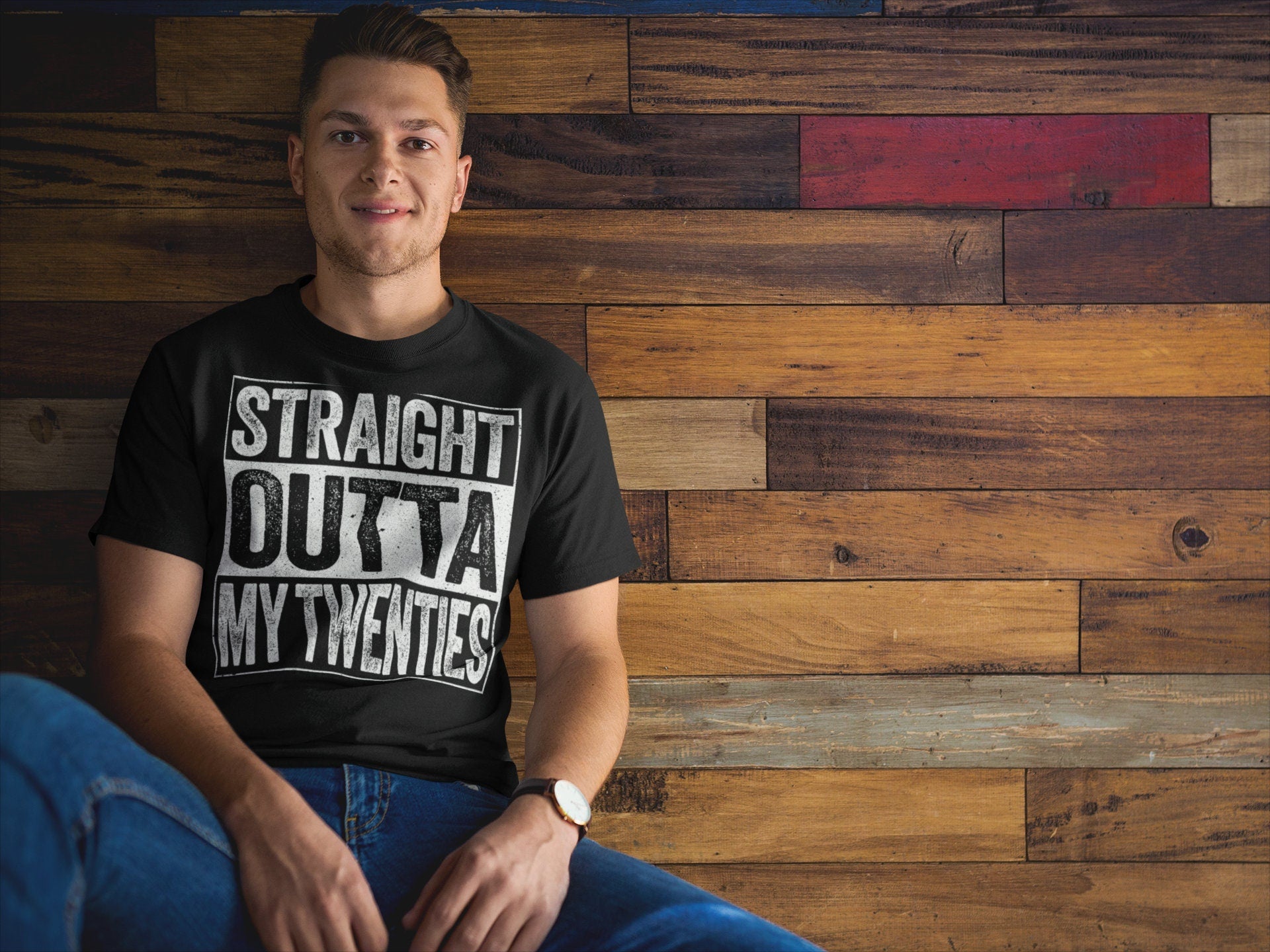 Straight Outta My Twenties T-Shirt - Unisex Funny 30 AF Mens 30th Birthday Shirt - Born in 1995 Gift Vintage TShirt