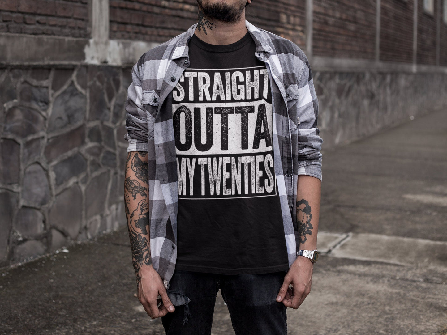 Straight Outta My Twenties T-Shirt - Unisex Funny 30 AF Mens 30th Birthday Shirt - Born in 1995 Gift Vintage TShirt