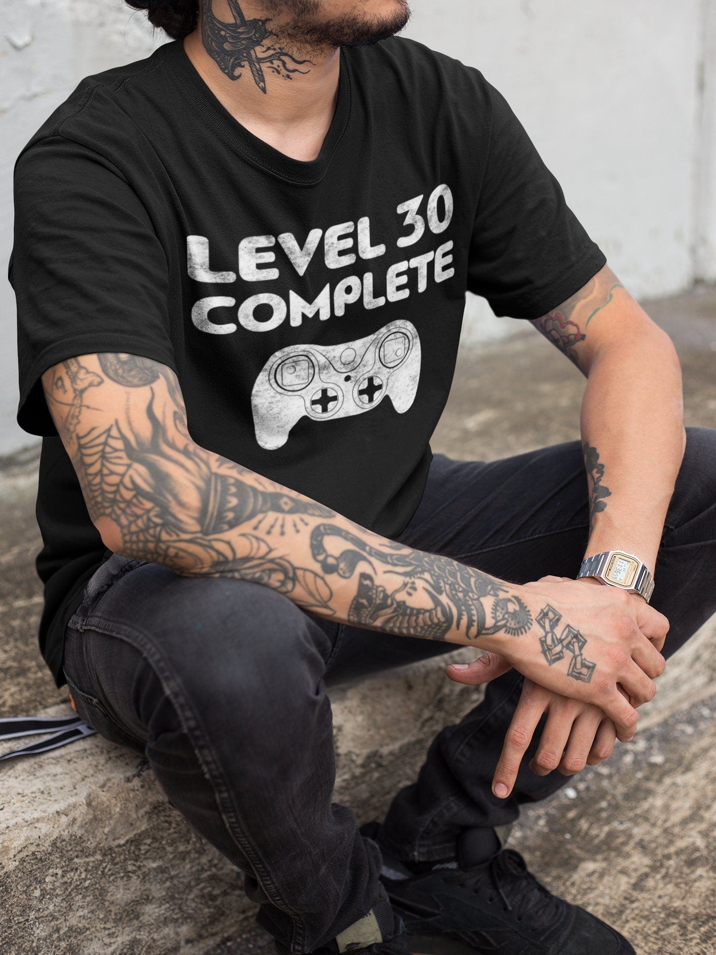 Level 30 Complete T-Shirt - Unisex Funny Mens 30th Birthday Gamer Shirt - Born in 1995 Gaming Gift TShirt for Father's Day Christmas