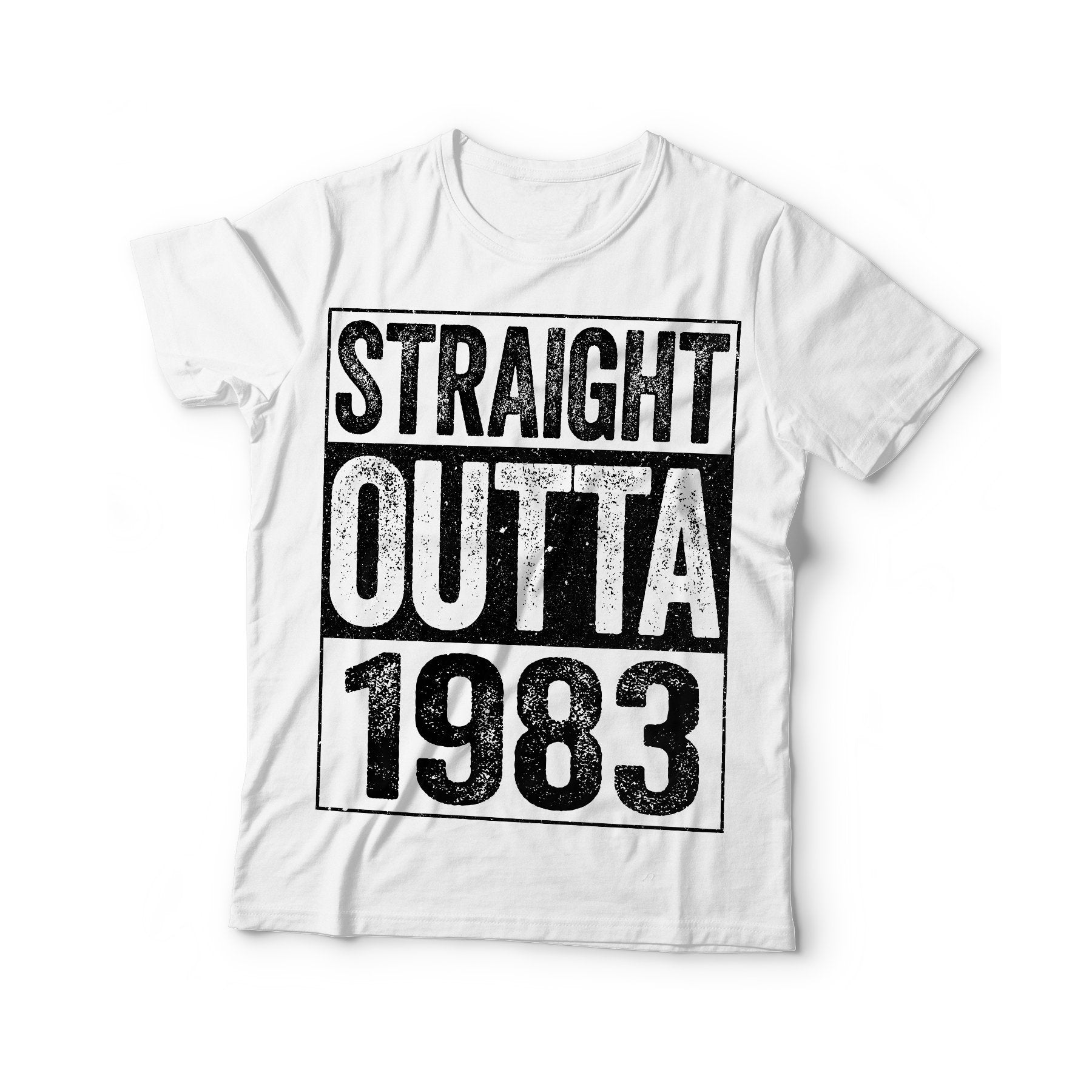 Straight Outta 1983 T-Shirt - Unisex Funny 42 AF Mens 42nd Birthday Gift Shirt Man - Born in 1983 Vintage TShirt for Father's Day Christmas