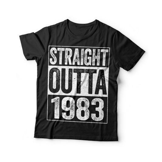 Straight Outta 1983 T-Shirt - Unisex Funny 42 AF Mens 42nd Birthday Gift Shirt Man - Born in 1983 Vintage TShirt for Father's Day Christmas