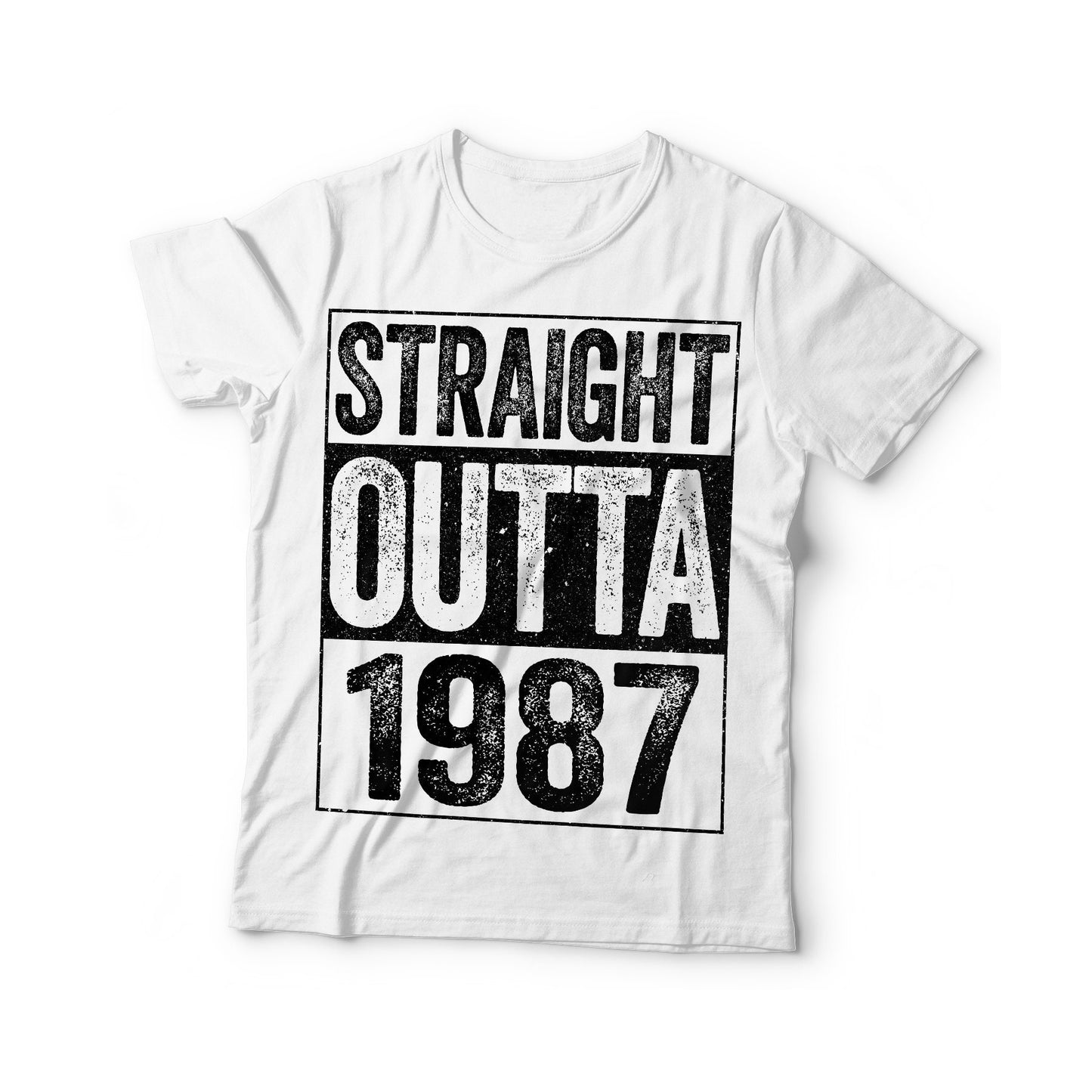 Straight Outta 1987 T-Shirt - Unisex Funny 38 AF Mens 38th Birthday Gift Shirt Man - Born in 1987 Vintage TShirt for Father's Day Christmas