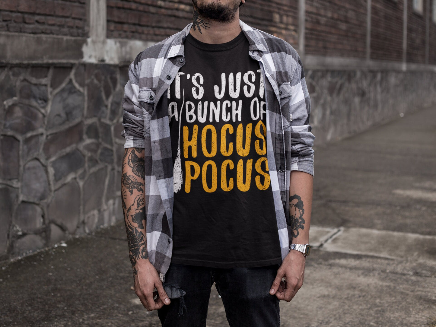 It's Just A Bunch Of Hocus Pocus T-Shirt - Unisex Mens Halloween Hocus Pocus Shirt - Hocus Pocus Time Gift TShirt Happy Halloween Day 2025