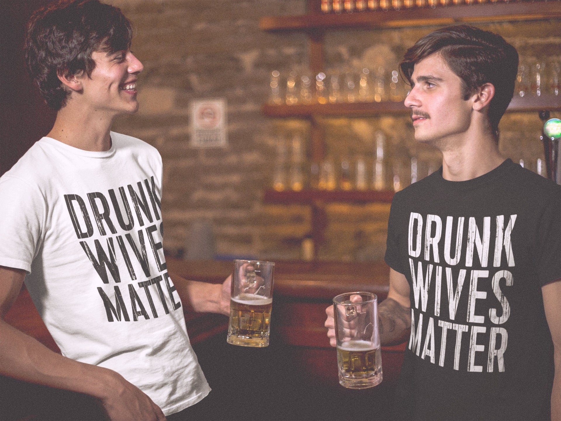 Drunk Wives Matter T-Shirt - Unisex Funny Mens Drinking Shirt - Friends Alcohol TShirt Gift for Father's Day Christmas Birthday