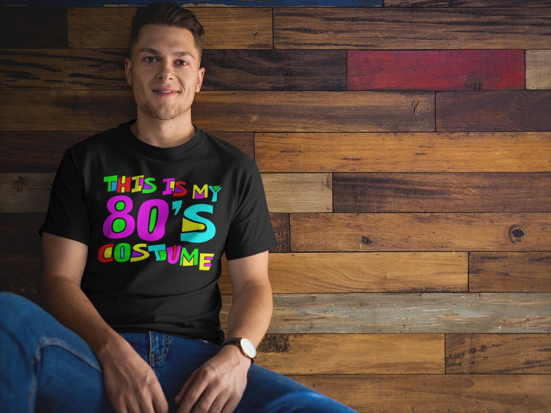 This Is My 80S Costume T-Shirt - Unisex Mens This Is My 80's Costume Shirt - Easy Halloween 1980s Party Costume Gift TShirt