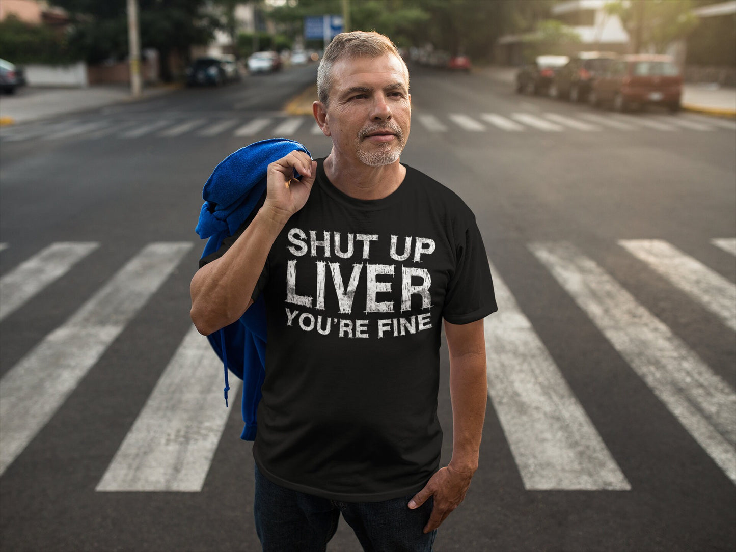 Shut Up Liver You're Fine T-Shirt - Unisex Funny Mens Bar Drinking Shirt - Craft Beer TShirt Gift for Father's Day Christmas Birthday