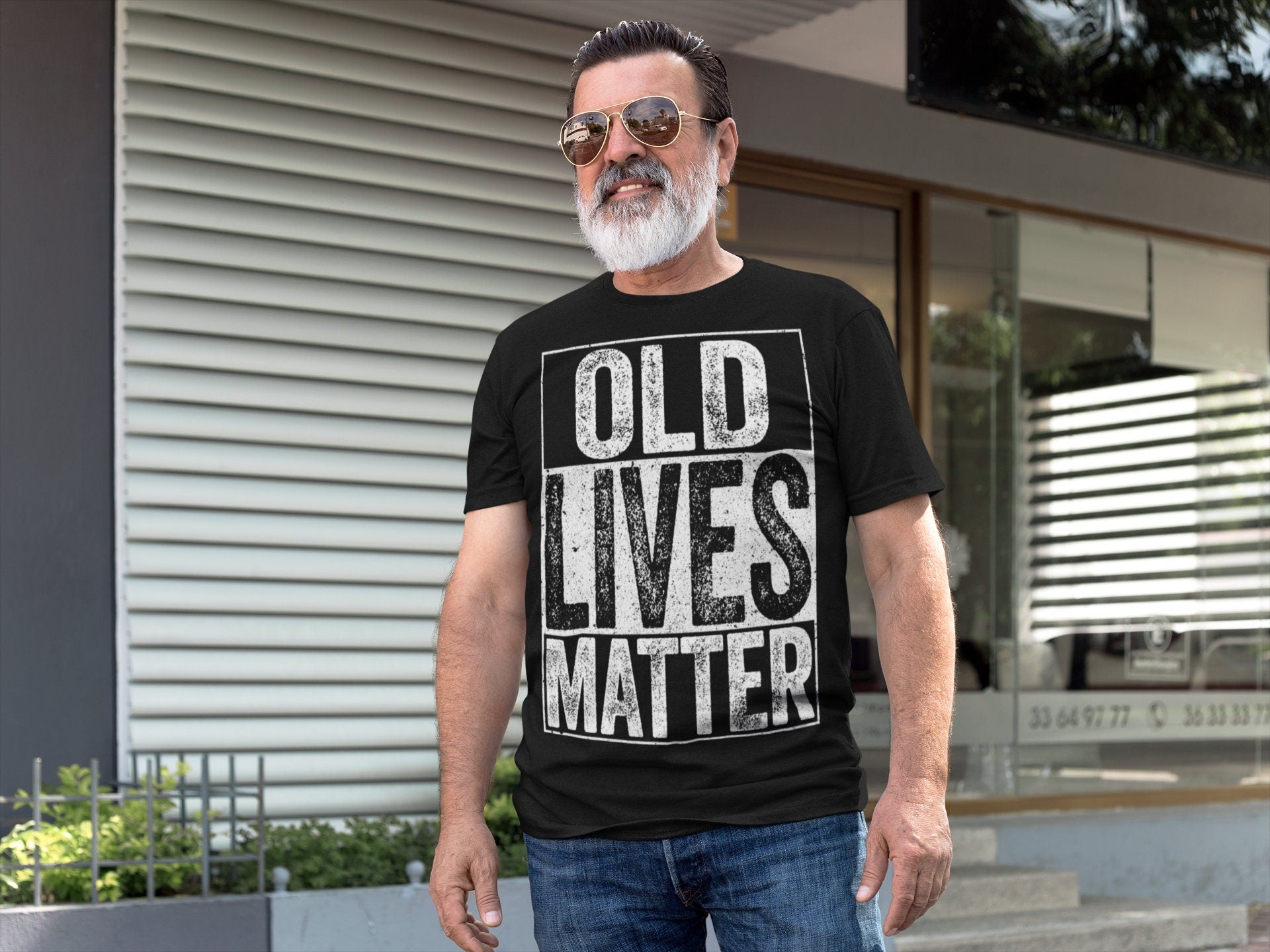 OLD Lives Matter T-Shirt - Unisex Mens Funny 50th 60th 70th 80th Birthday Shirt - Senior Man Gift Vintage TShirt for Father's Day Christmas