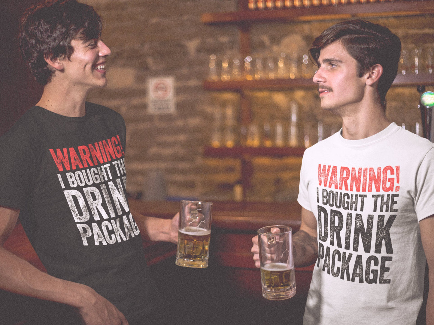 Warning I Bought The Drink Package T-Shirt - Unisex Funny Mens Cruise Drinking Shirt - Beer TShirt Gift for Father's Day Christmas Birthday