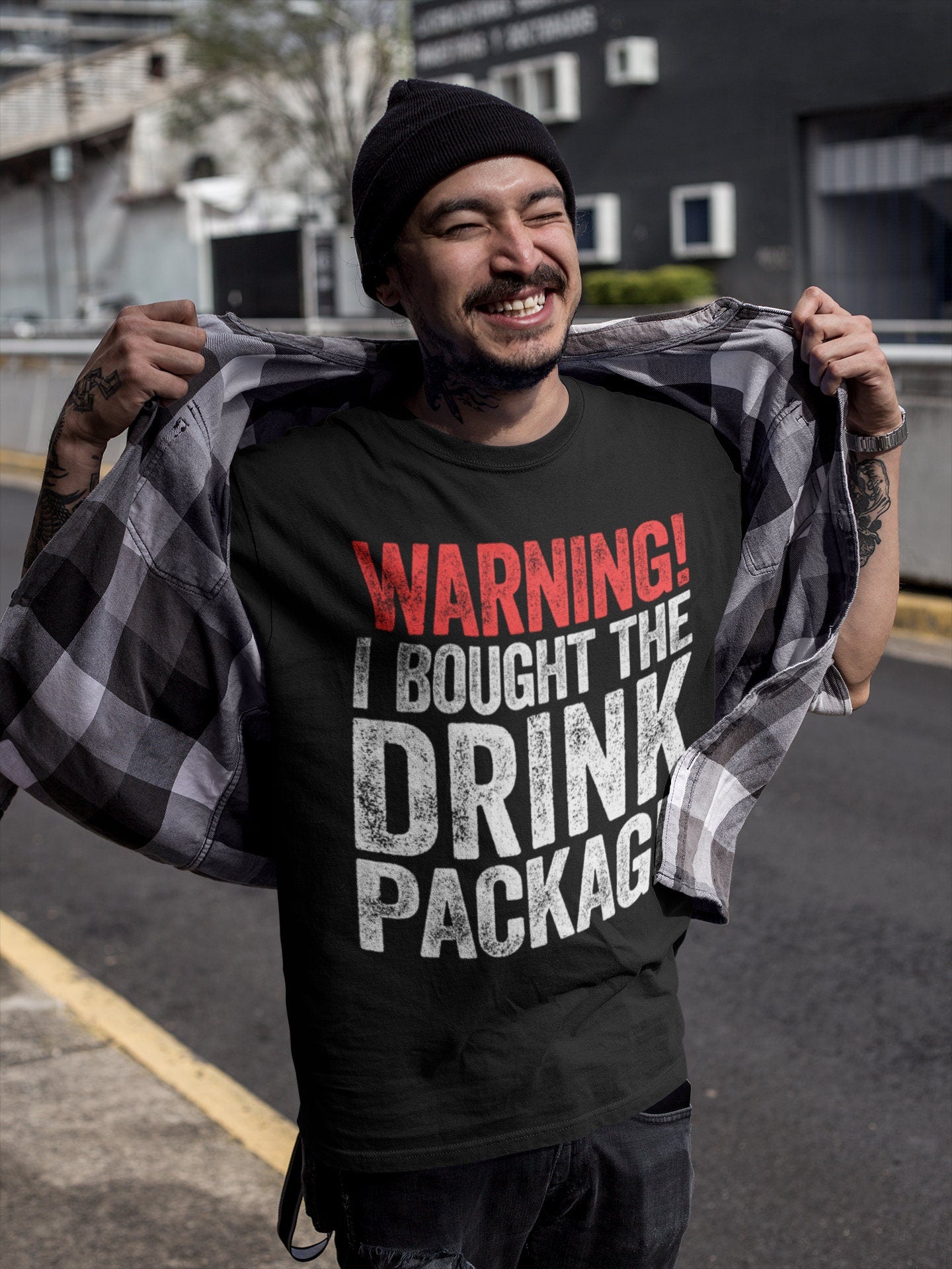 Warning I Bought The Drink Package T-Shirt - Unisex Funny Mens Cruise Drinking Shirt - Beer TShirt Gift for Father's Day Christmas Birthday