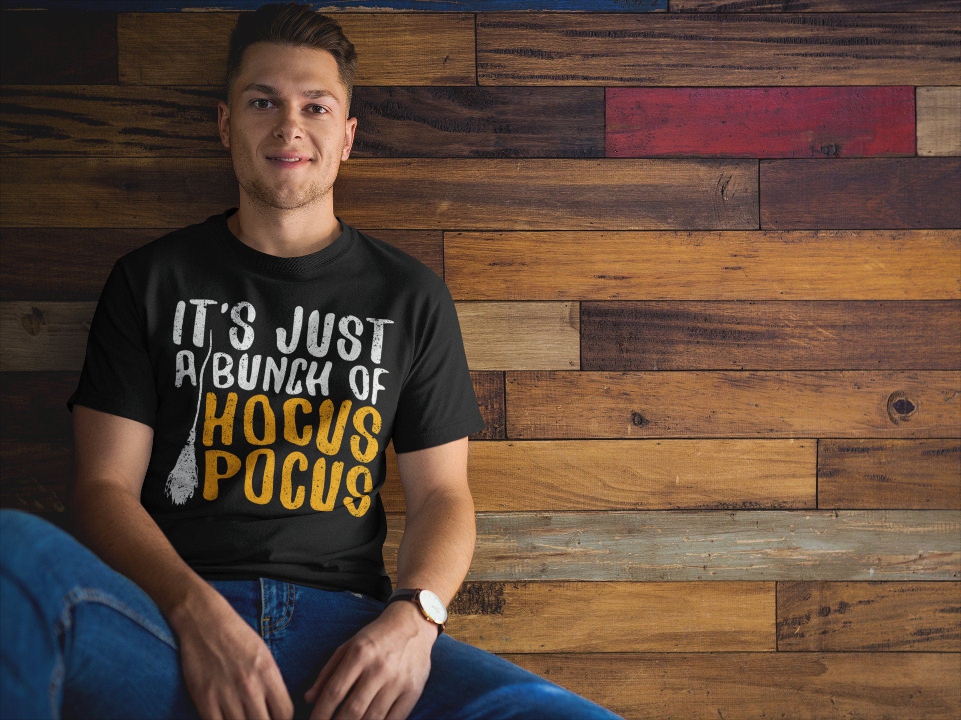 It's Just A Bunch Of Hocus Pocus T-Shirt - Unisex Mens Halloween Hocus Pocus Shirt - Hocus Pocus Time Gift TShirt Happy Halloween Day 2025