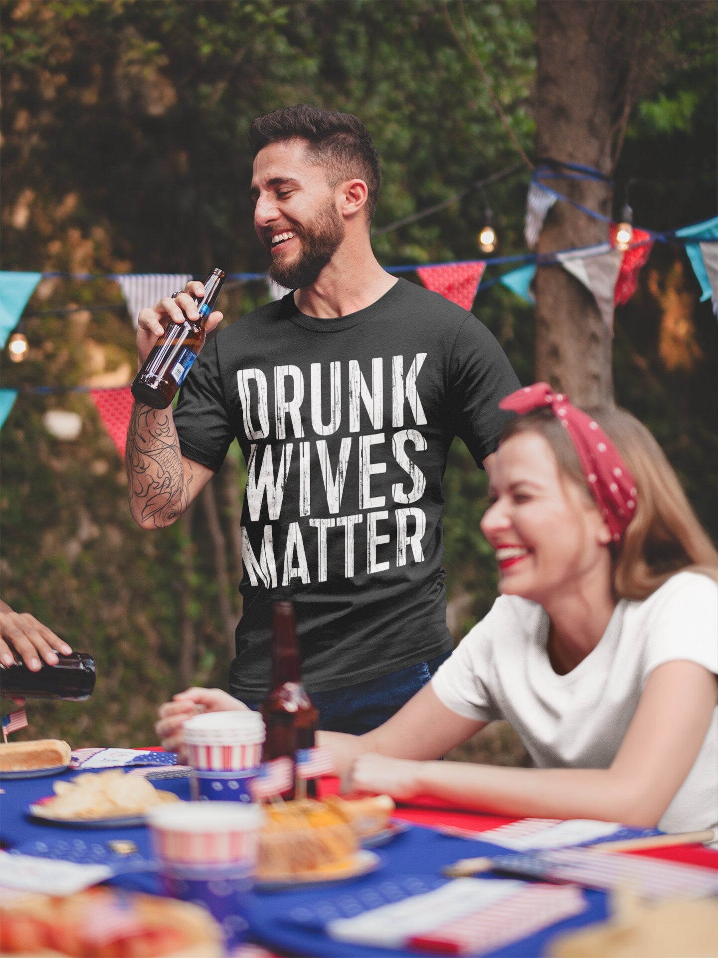 Drunk Wives Matter T-Shirt - Unisex Funny Mens Drinking Shirt - Friends Alcohol TShirt Gift for Father's Day Christmas Birthday