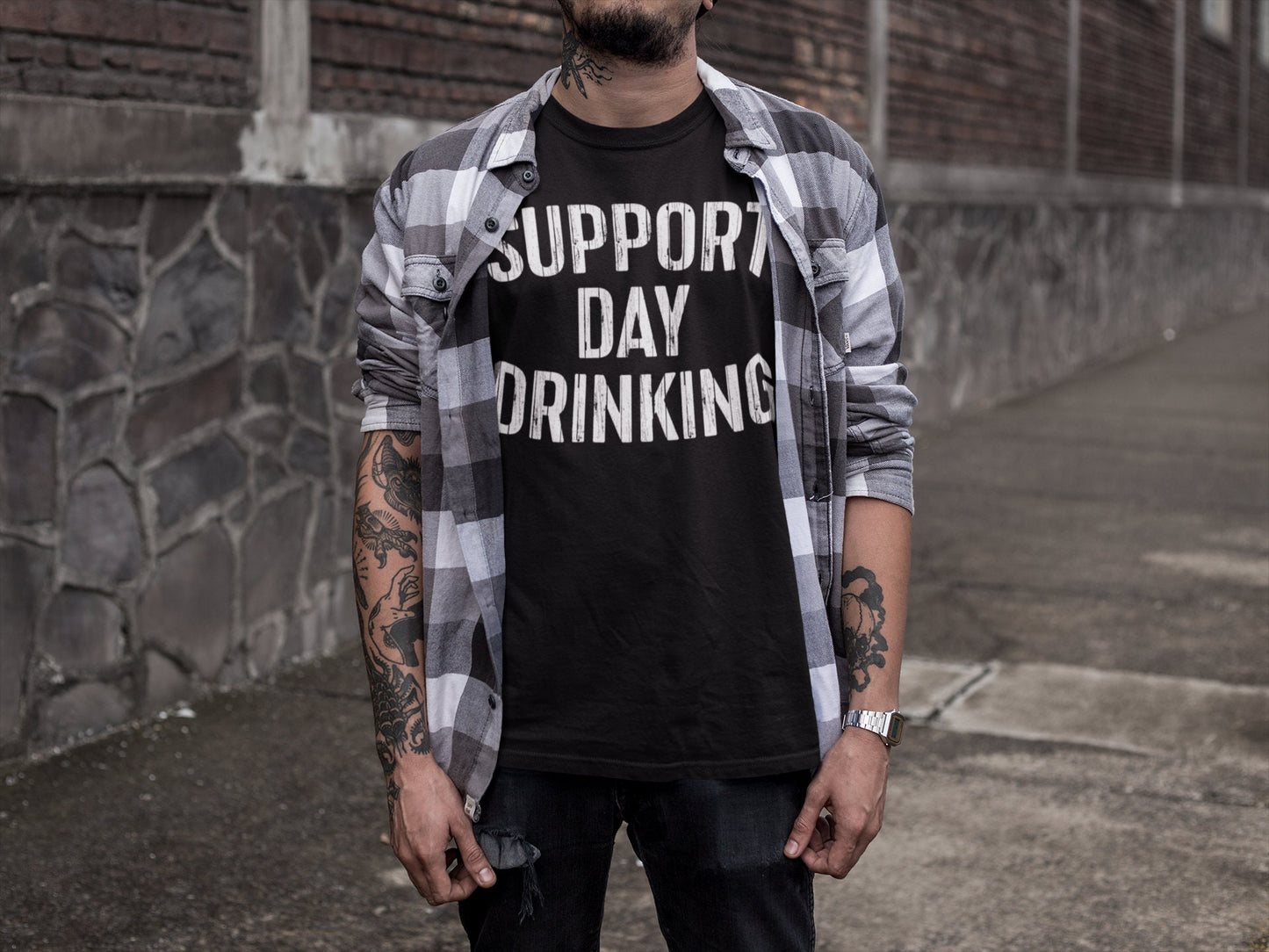 Support Day Drinking T-Shirt - Unisex Funny Mens Cruise Drinking Shirt - Beer Lover TShirt Gift for Father's Day Christmas Birthday