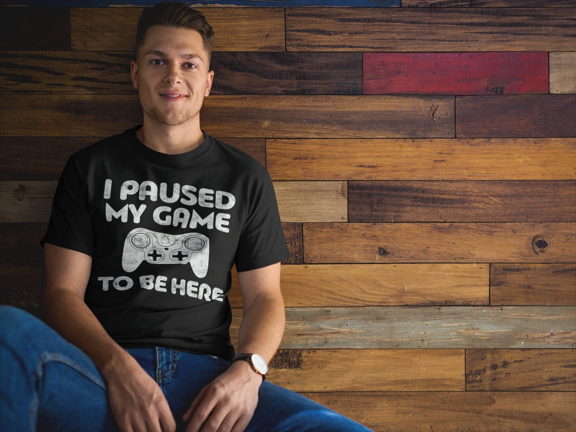 I Paused My Game To Be Here T-Shirt - Unisex Funny Birthday Video Game Controller Shirt - Gaming Gift TShirt for Nerd Geek Gamer