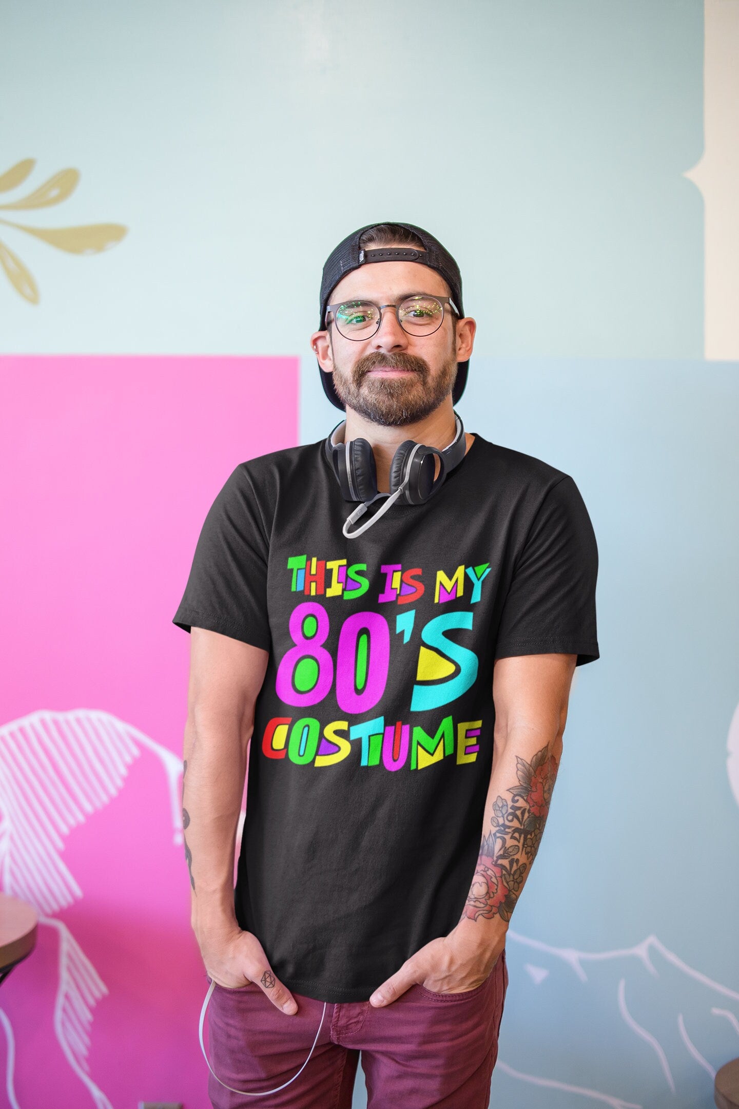 This Is My 80S Costume T-Shirt - Unisex Mens This Is My 80's Costume Shirt - Easy Halloween 1980s Party Costume Gift TShirt