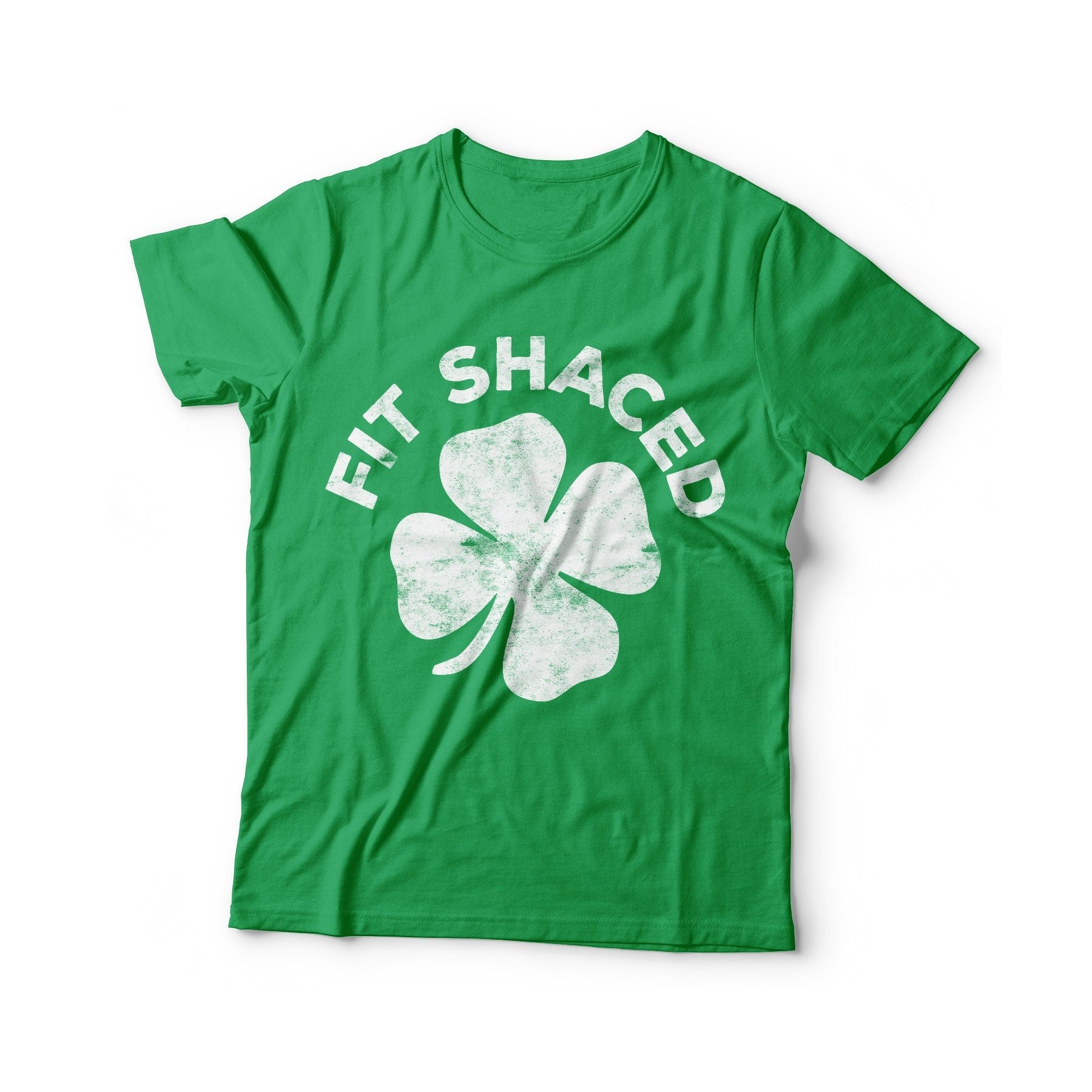 Fit Shaced T-Shirt - Unisex Funny Mens Drinking Shirt - Vintage Four Leaf Clover Beer TShirt Gift for St Patrick's Day 2025