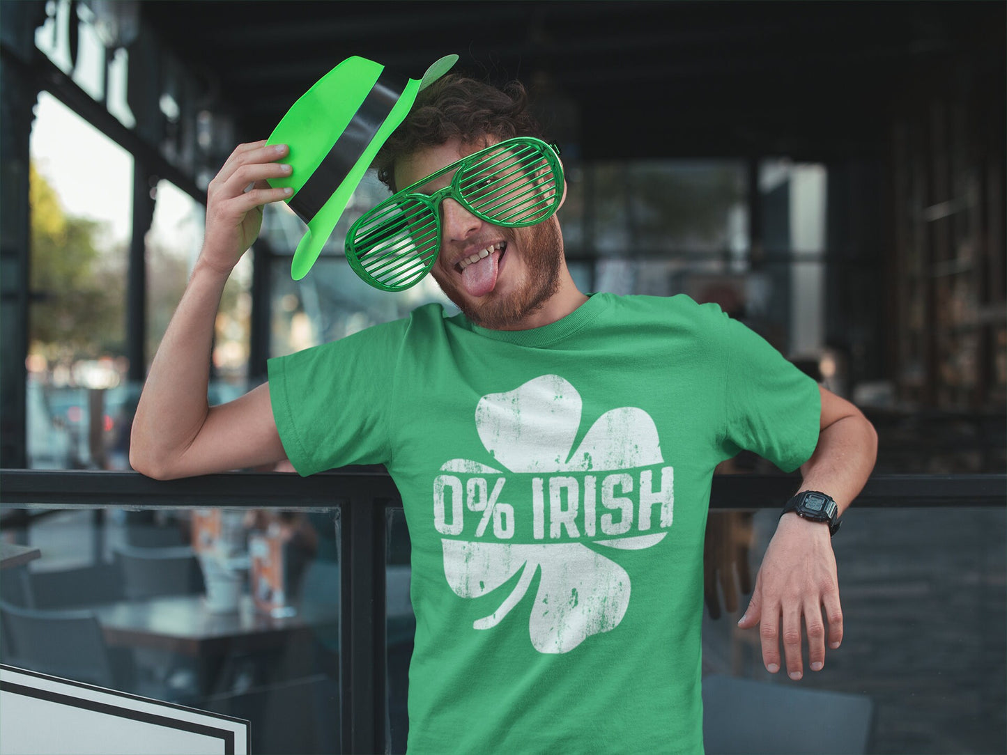 0 Irish T-Shirt - Unisex Funny Mens Drinking Shirt - Vintage Craft Beer TShirt Gift for St Patrick's Day 2025