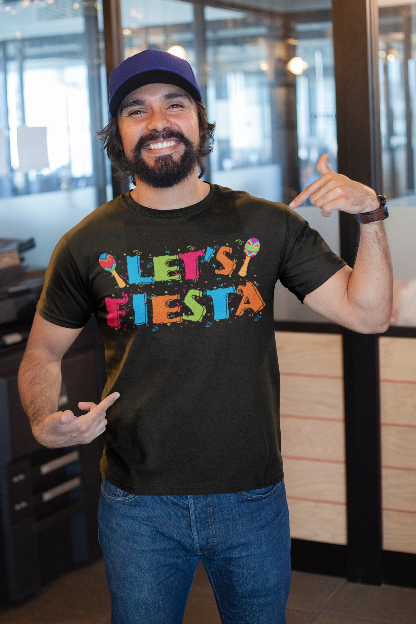 Let's Fiesta T-Shirt - Unisex Mens Cinco De Drinko Tee Shirt - Cinco De Mayo TShirt Drinking Gift on Mexican Fiesta Party