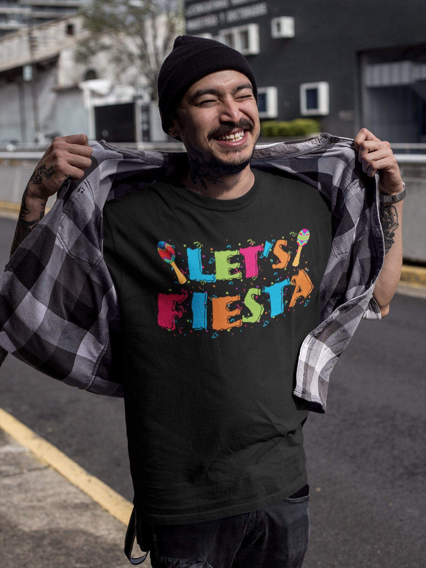 Let's Fiesta T-Shirt - Unisex Mens Cinco De Drinko Tee Shirt - Cinco De Mayo TShirt Drinking Gift on Mexican Fiesta Party