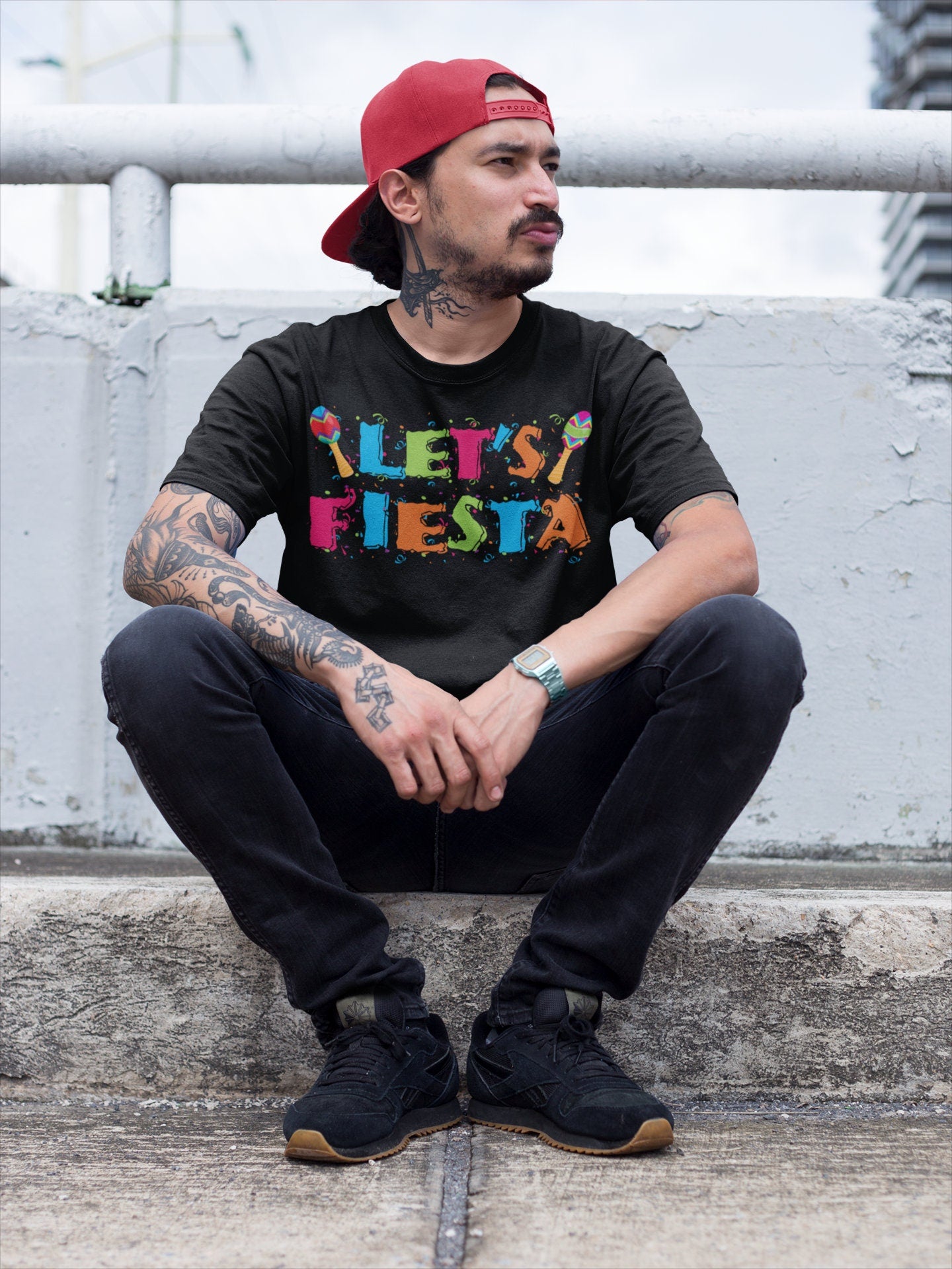 Let's Fiesta T-Shirt - Unisex Mens Cinco De Drinko Tee Shirt - Cinco De Mayo TShirt Drinking Gift on Mexican Fiesta Party