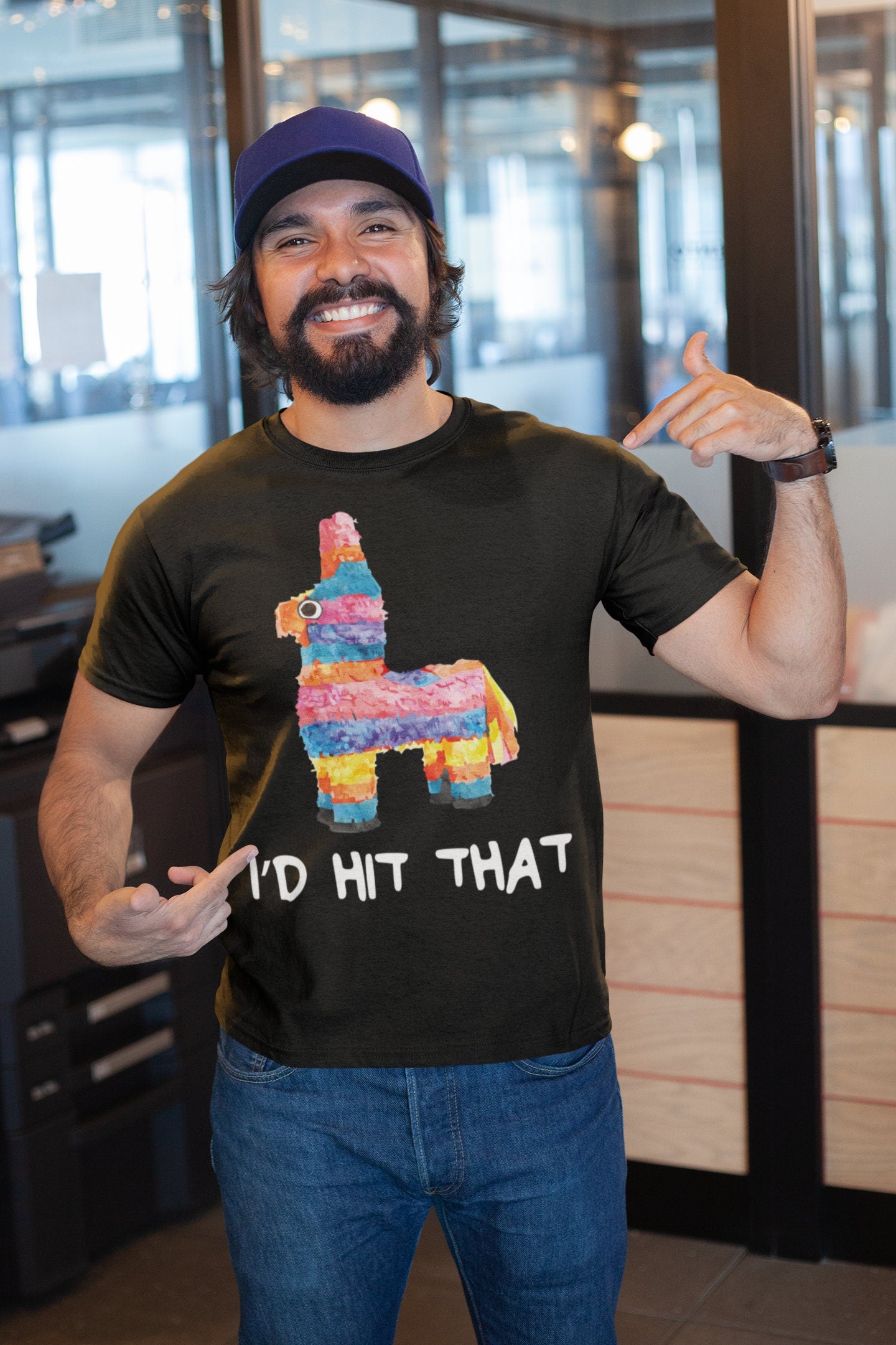 I'd Hit That Pinata T-Shirt - Unisex Mens Cinco De Mayo Id Hit That Pinata Tee Shirt - Pinata Gift TShirt on Mexican Fiesta Party