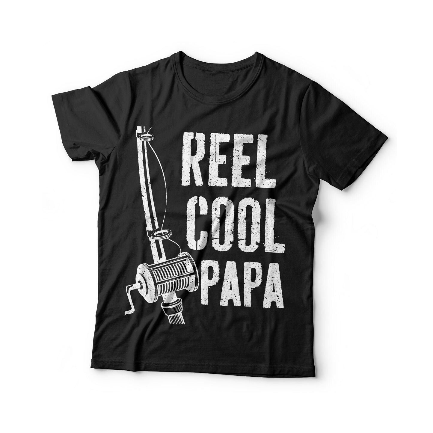 Reel Cool Papa T-Shirt - Unisex Funny Mens Dad Grandpa Fisherman Gift Shirt - Vintage Papa Fishing TShirt for Father's Day Christmas