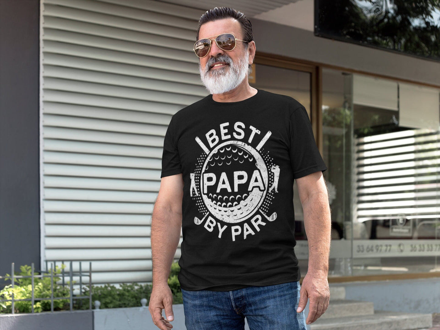 Best Papa By Par T-Shirt - Unisex Funny Mens Golfer Dad Daddy Shirt - Vintage Golf Papa TShirt Golfing Gift for Father's Day