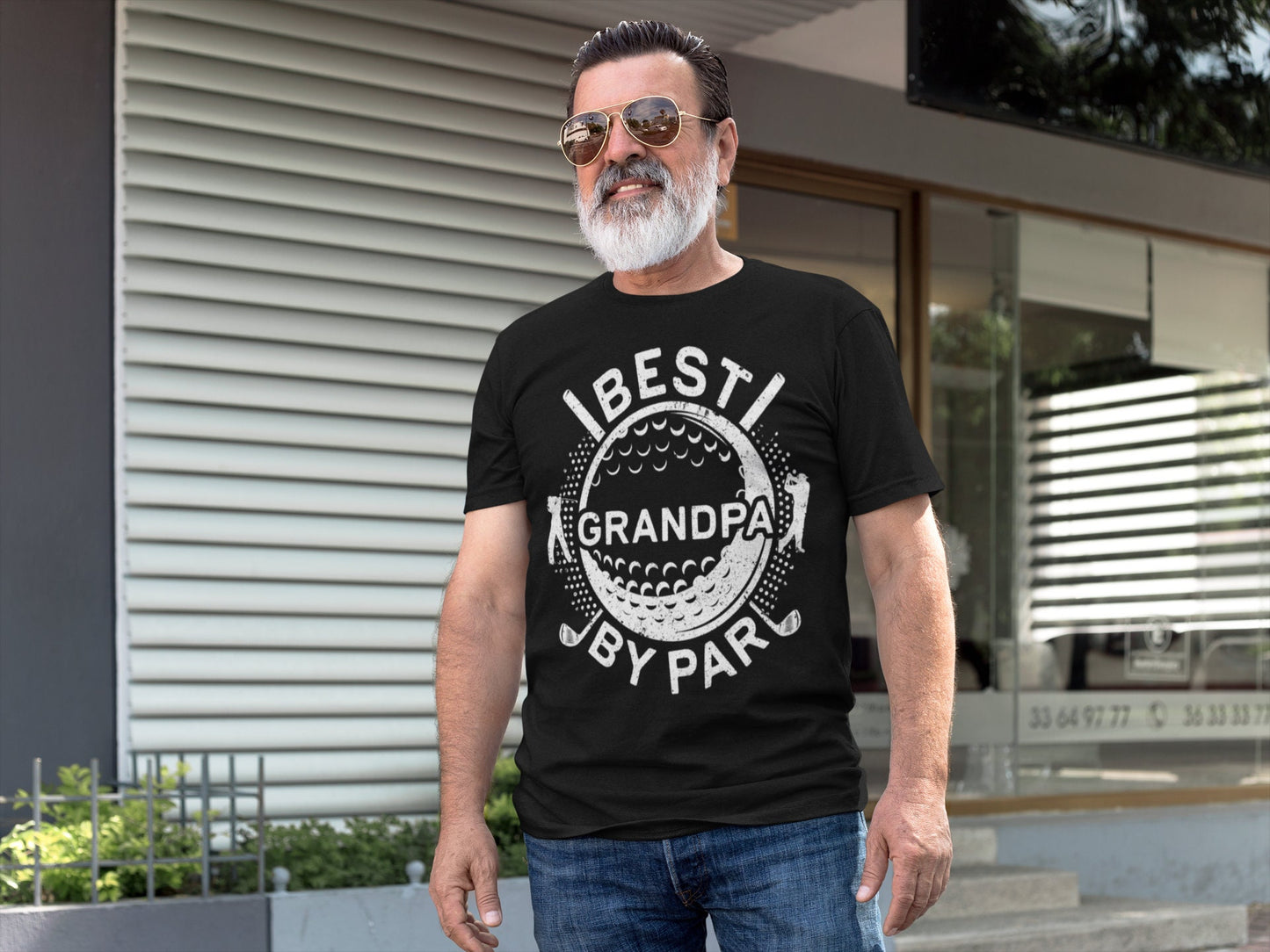 Best Grandpa By Par T-Shirt - Unisex Funny Mens Golfer Dad Papa Shirt - Vintage Golf Grandpa TShirt Golfing Gift for Father's Day