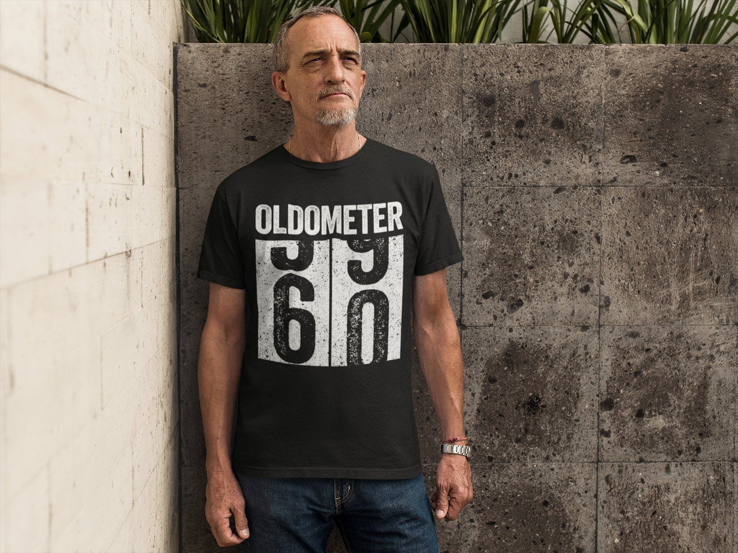 Oldometer 60 T-Shirt - Unisex Funny 60 AF Mens 60th Birthday Shirt - Born in 1965 Gift Vintage TShirt