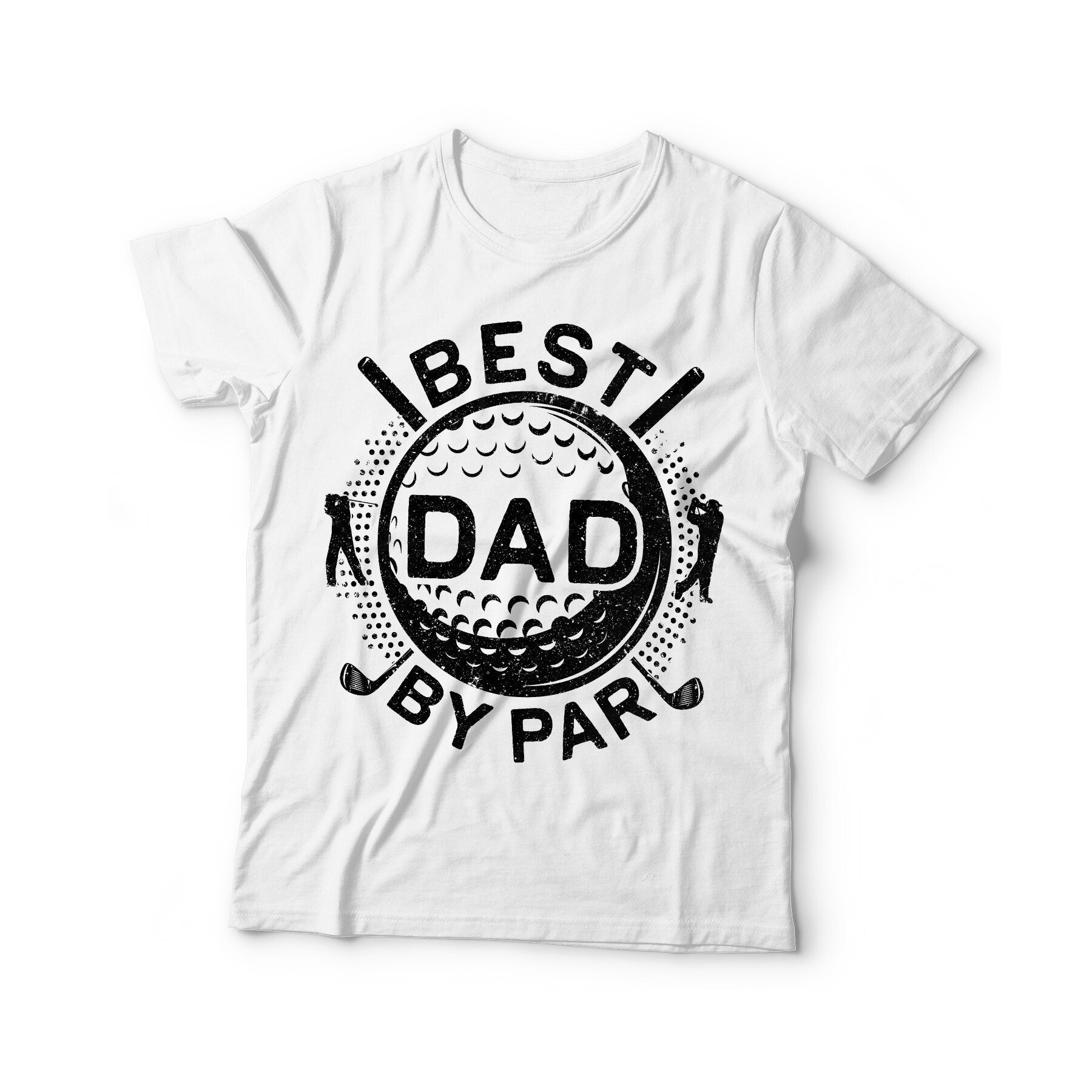 Best Dad By Par T-Shirt - Unisex Funny Mens Golfer Papa Daddy Shirt - Vintage Golf Dad TShirt Golfing Gift for Father's Day