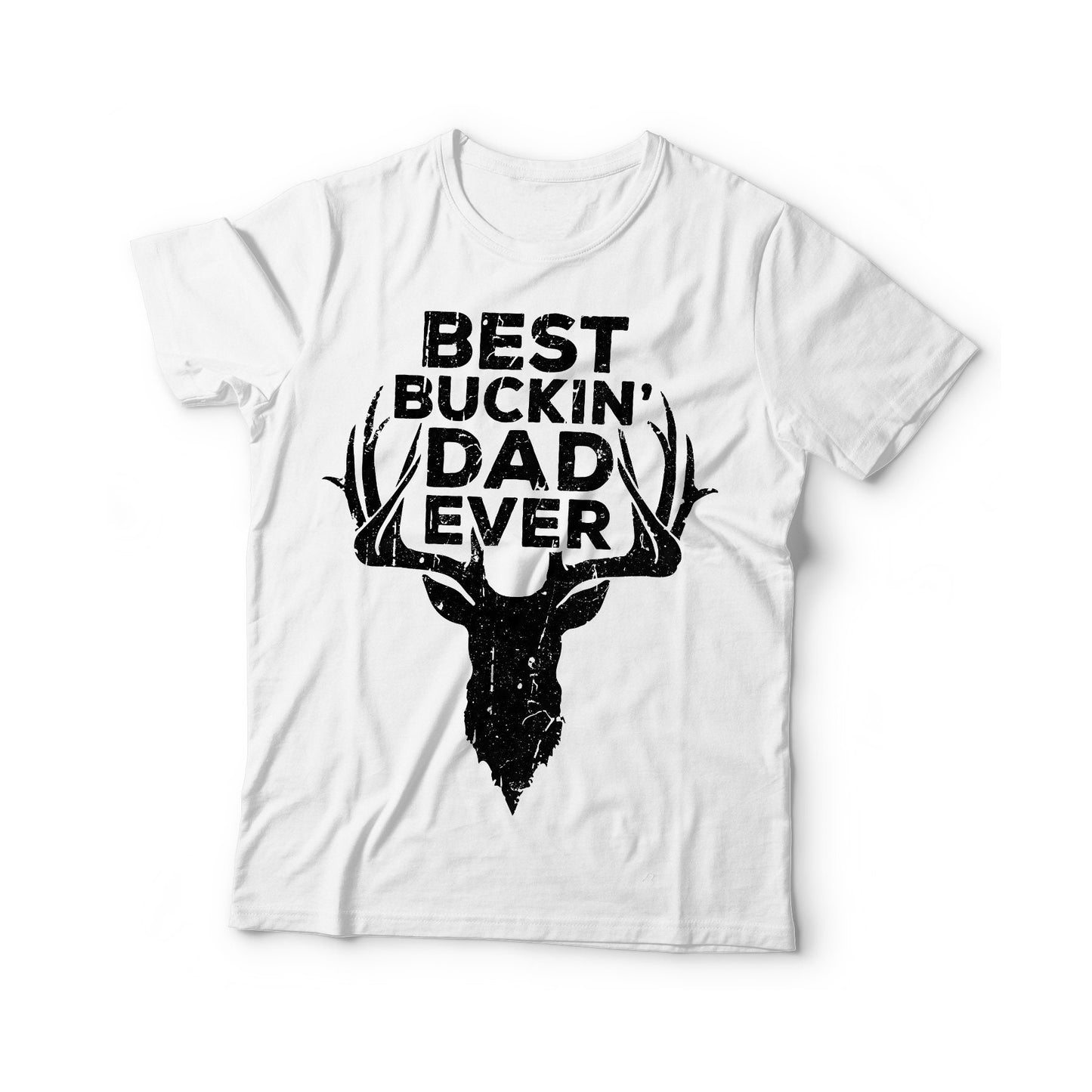 Best Buckin' Dad Ever T-Shirt - Unisex Funny Mens Papa Grandpa Hunting Gift Shirt - Vintage Deer Hunter Dad TShirt for Father's Day