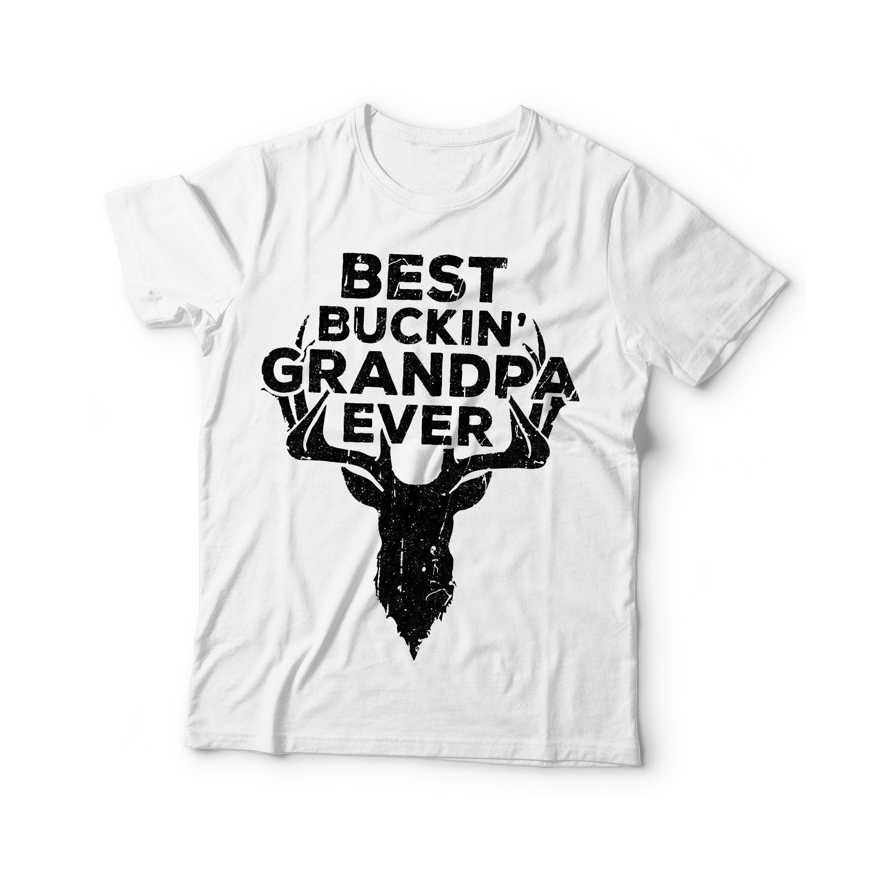 Best Buckin' Grandpa Ever T-Shirt - Unisex Funny Mens Uncle Papa Hunting Gift Shirt - Vintage Deer Hunter Dad TShirt for Father's Day