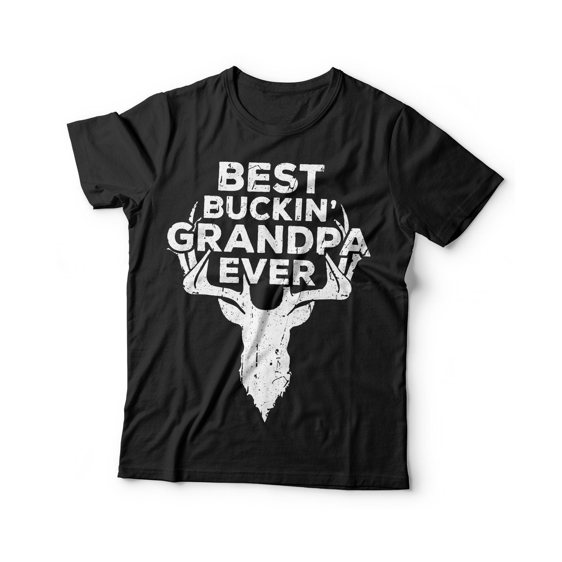 Best Buckin' Grandpa Ever T-Shirt - Unisex Funny Mens Uncle Papa Hunting Gift Shirt - Vintage Deer Hunter Dad TShirt for Father's Day