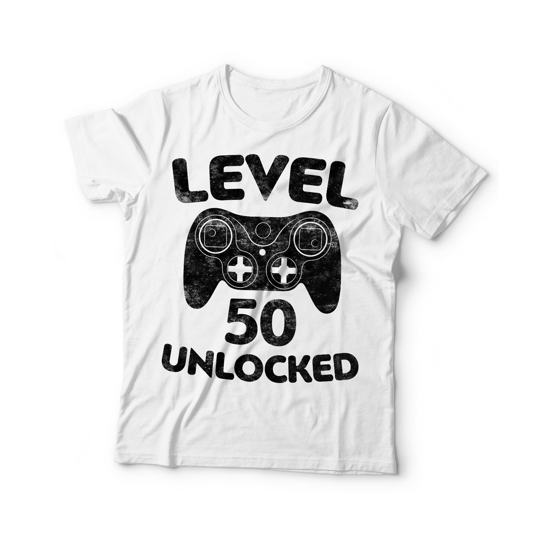 Level 50 Unlocked T-Shirt - Unisex Funny Mens 50th Birthday Gamer Shirt - Born in 1975 Gaming Gift TShirt for Father's Day BDay Christmas