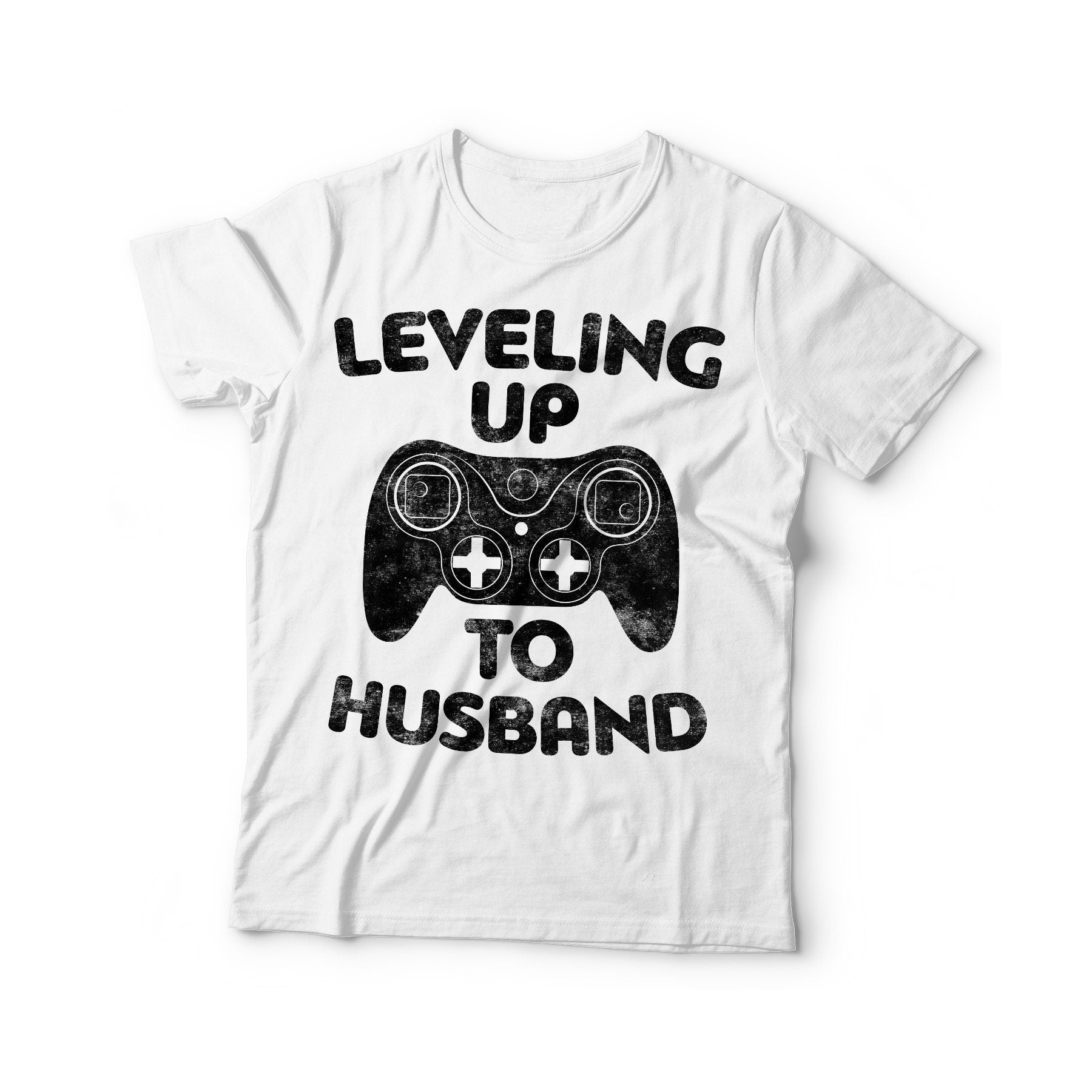 Leveling Up To Husband T-Shirt - Funny Mens Future Hubby Engagement Shirt - Vintage Boyfriend Fiance Gamer Party Gift TShirt for Christmas