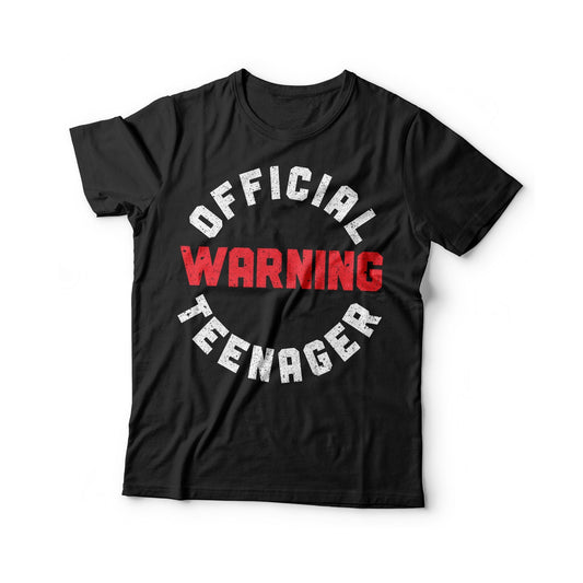 Warning Official Teenager T-Shirt - Unisex Funny 13th Birthday Boy Shirt - 13 Years Old Gift Born in 2012 TShirt for BDay Party