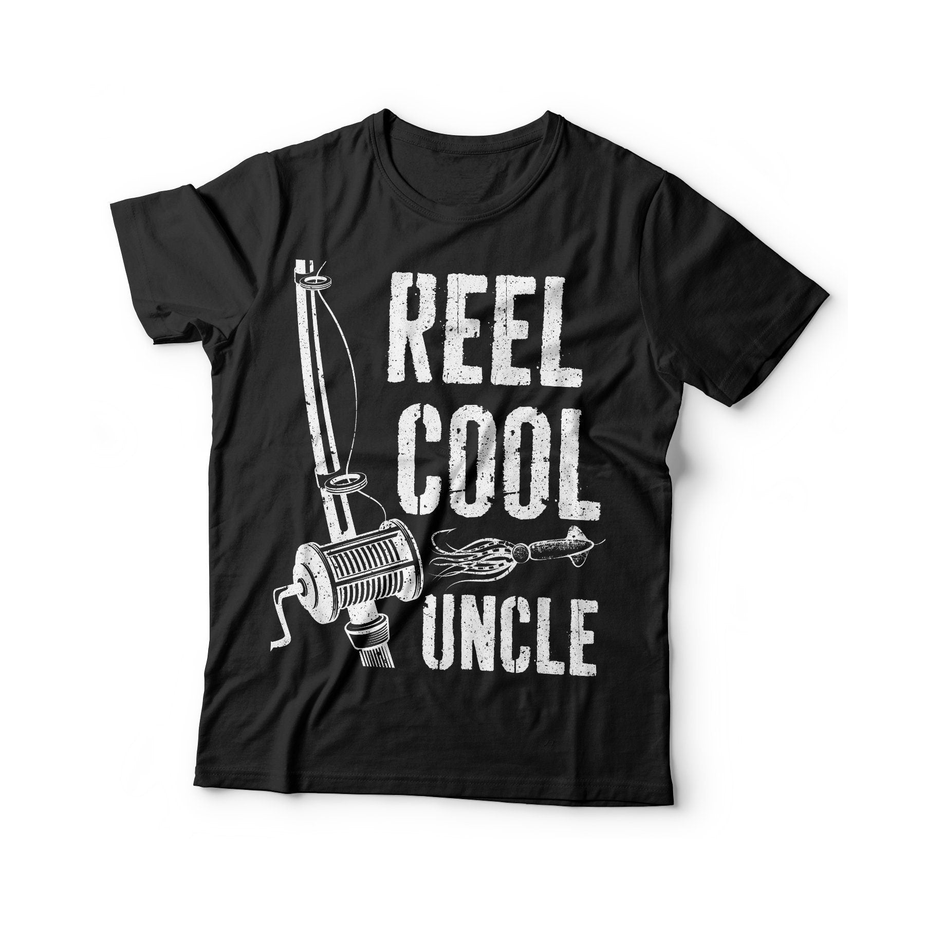 Reel Cool Uncle T-Shirt - Unisex Funny Mens Papa Dad Fisherman Gift Shirt - Vintage Grandpa Fishing TShirt for Father's Day Christmas