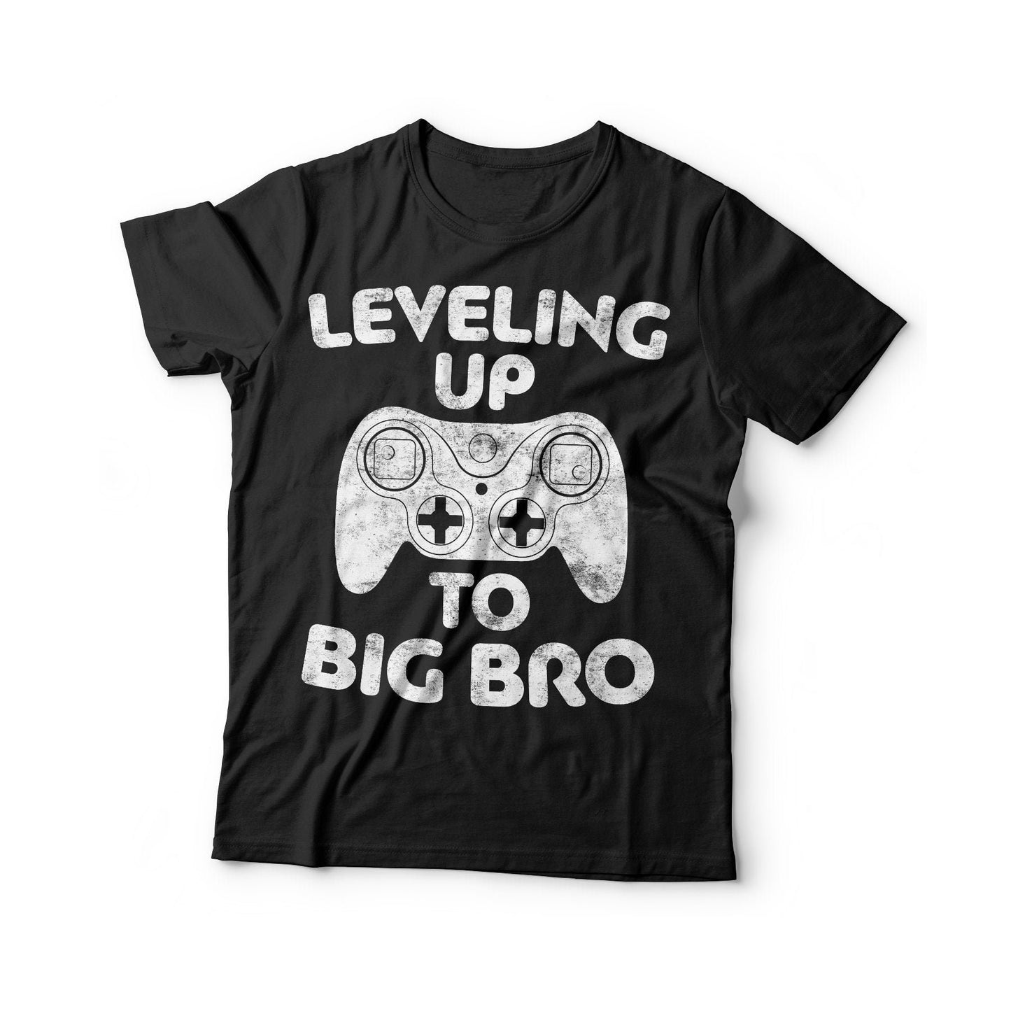 Leveling Up To Big Bro T-Shirt - Unisex Funny Mens Best Brother Ever Shirt - Vintage Brother Announcement TShirt for Birthday Christmas