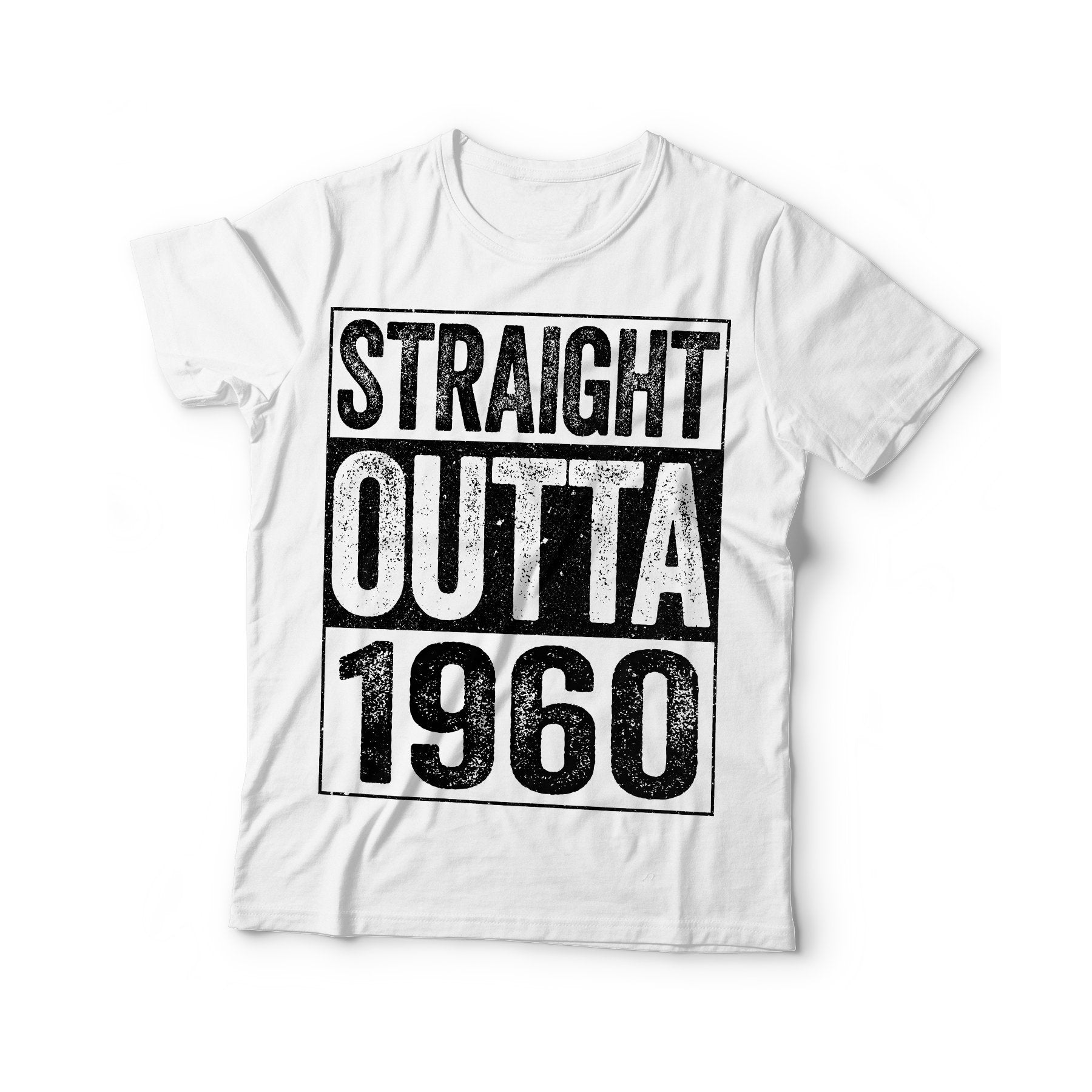 Straight Outta 1960 T-Shirt - Unisex Funny 65 AF Mens 65th Birthday Shirt - Born in 1960 Gift Vintage TShirt for Father's Day BDay Christmas