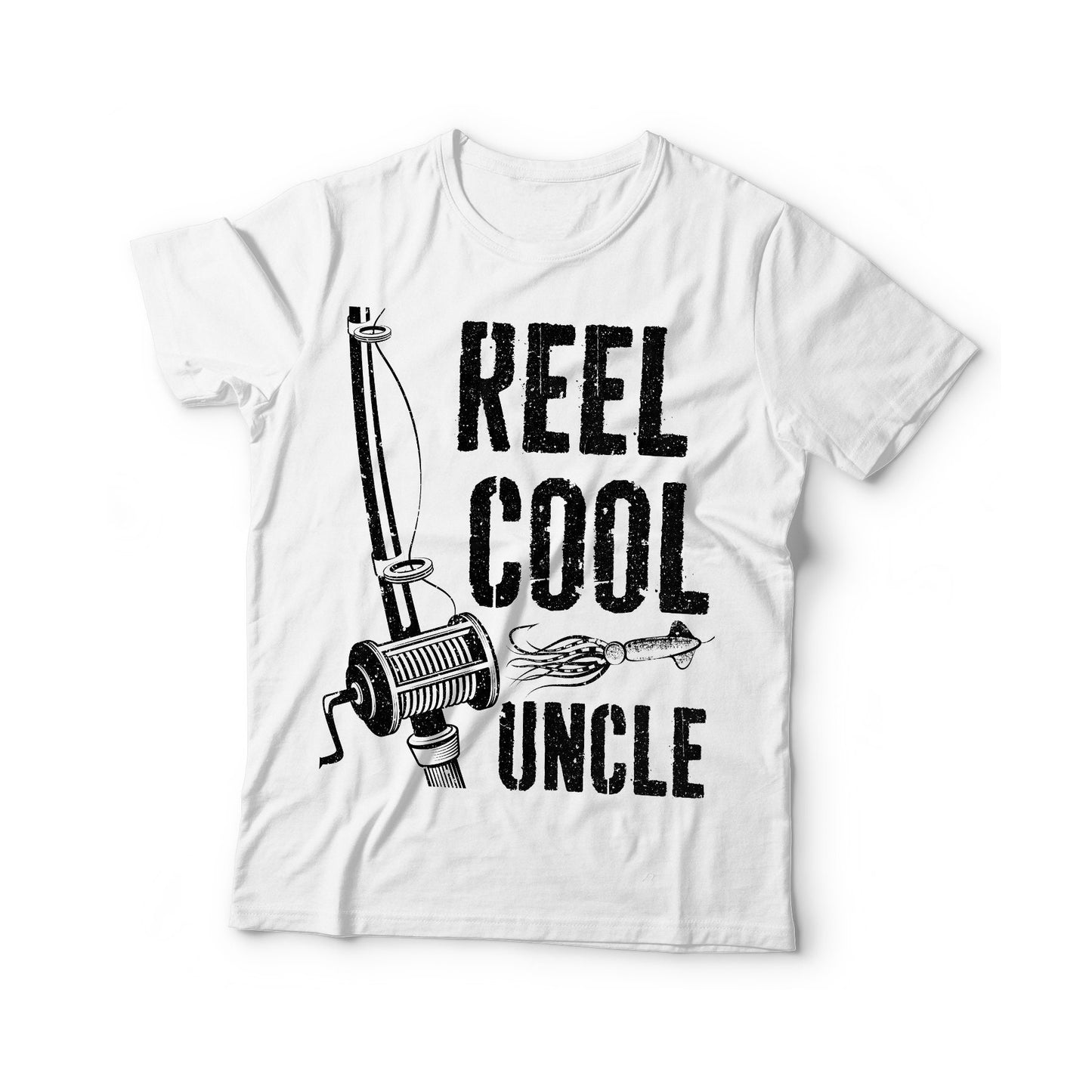 Reel Cool Uncle T-Shirt - Unisex Funny Mens Papa Dad Fisherman Gift Shirt - Vintage Grandpa Fishing TShirt for Father's Day Christmas