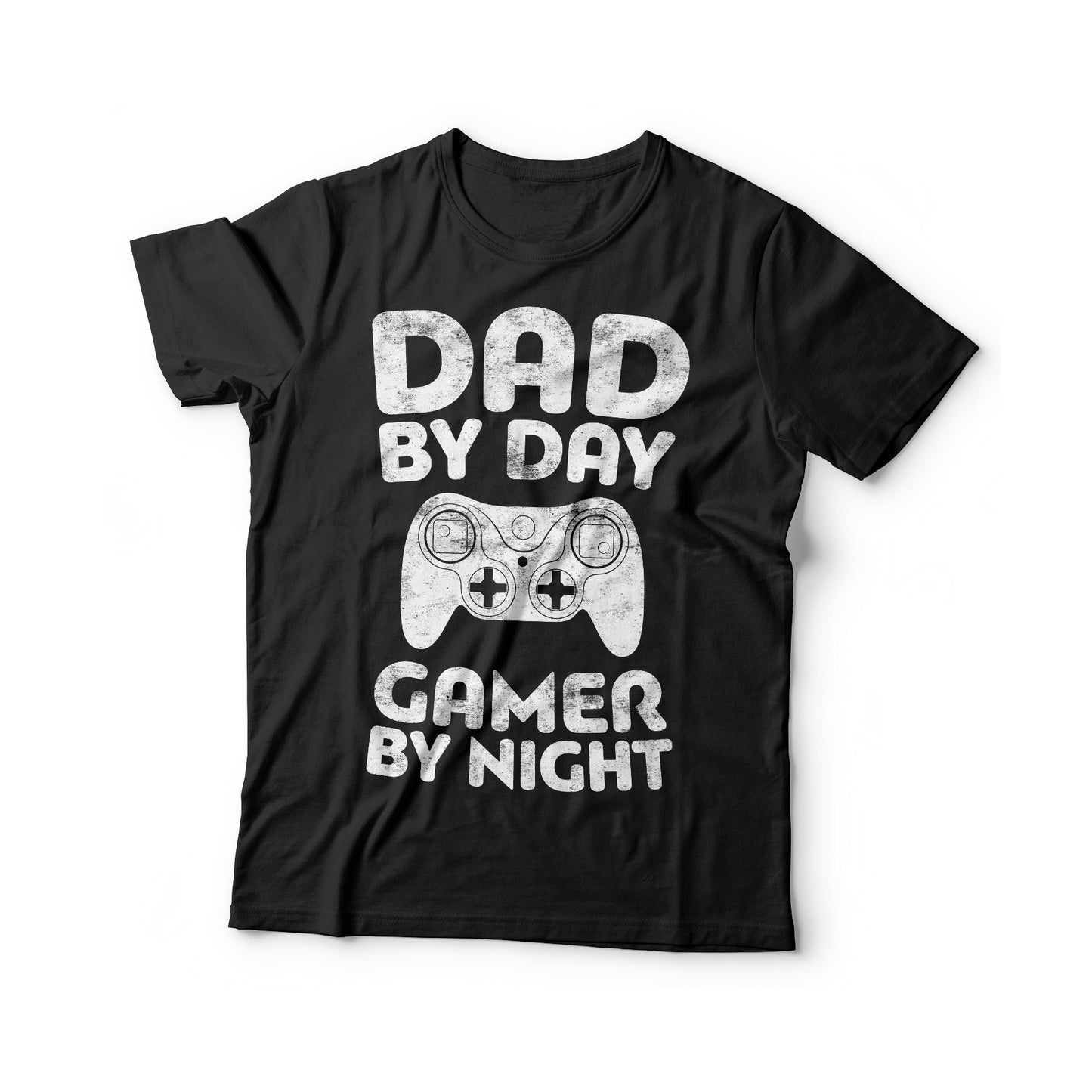 Dad By Day Gamer By Night T-Shirt - Unisex Funny Mens Dad Level Unlocked Gamer Shirt - Retro Gaming Gift TShirt for Father's Day Birthday