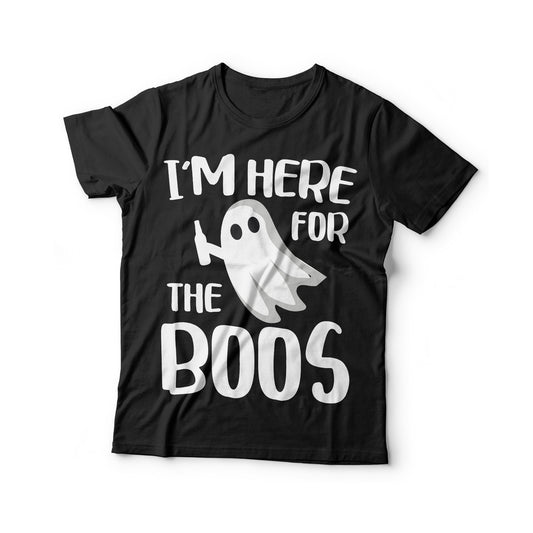 I'm Here For The Boos T-Shirt - Unisex Mens Halloween I'm Just Here For The Boos Tee Shirt - Ghost Beer Gift TShirt Happy Halloween Day 2025