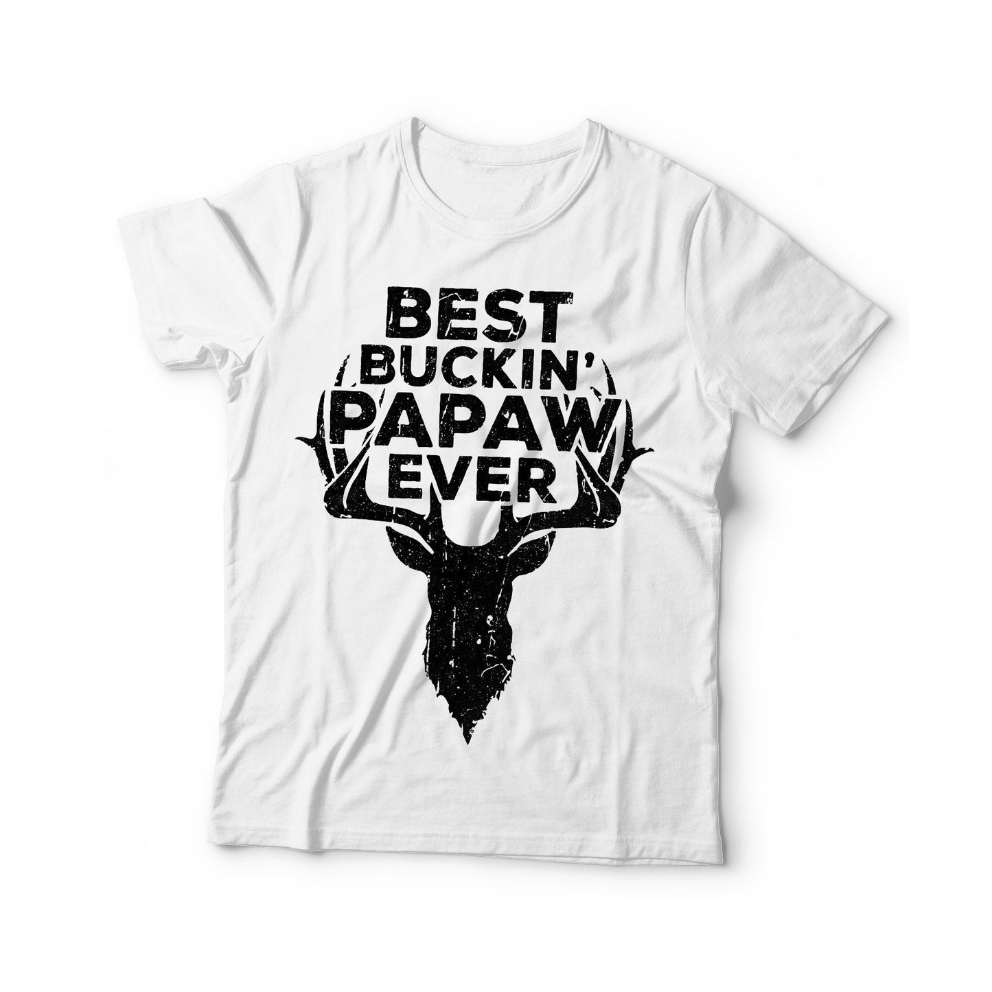 Best Buckin' Papaw Ever T-Shirt - Unisex Funny Mens Papa Grandpa Hunting Gift Shirt - Vintage Deer Hunter Dad TShirt for Father's Day