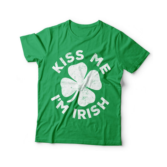 Kiss Me I'm Irish T-Shirt - Unisex Funny Mens Drinking Shirt - Vintage Craft Beer TShirt Gift for St Patrick's Day 2025