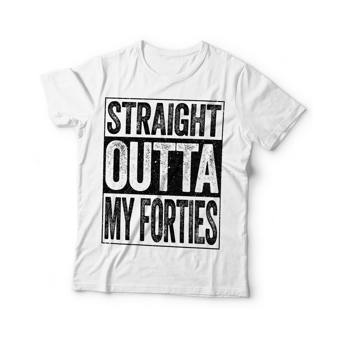 Straight Outta My Forties T-Shirt - Unisex Funny 50 AF Mens 50th Birthday Shirt - Born in 1975 Gift Vintage BDay TShirt